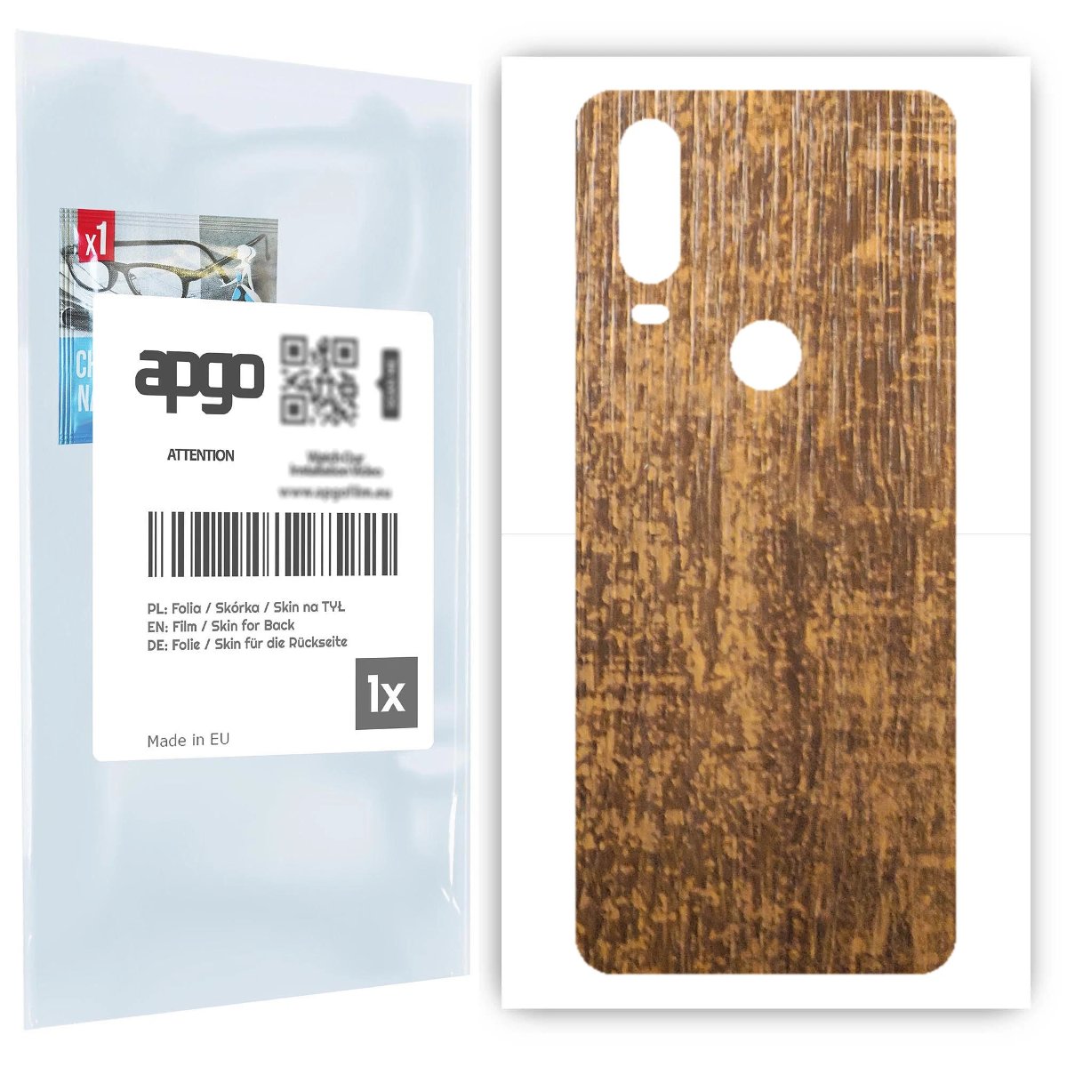 Folia naklejka skórka strukturalna na TYŁ do Motorola One Action -  Drewno Dąb Stary - apgo SKINS