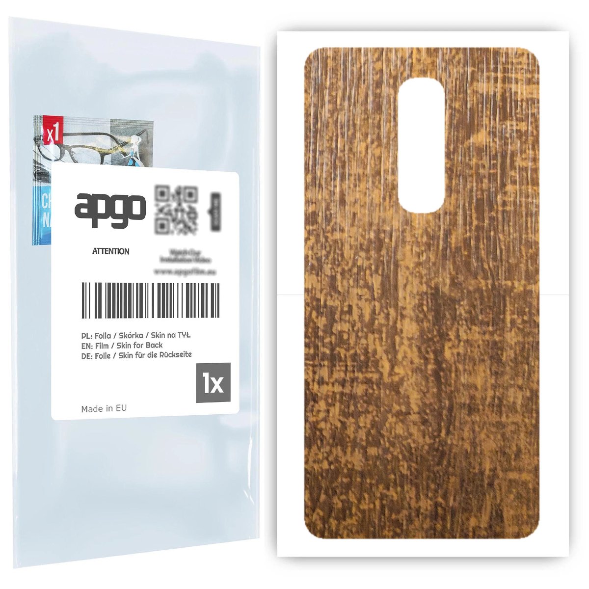 Folia naklejka skórka strukturalna na TYŁ do OnePlus 6 -  Drewno Dąb Stary - apgo SKINS