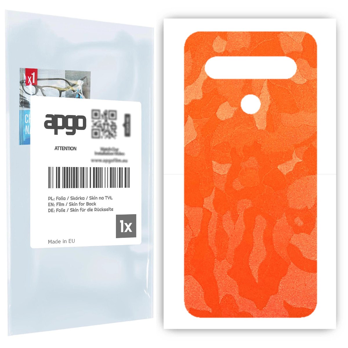Folia naklejka skórka strukturalna na TYŁ do LG K61 -  Moro | Camo Pomarańczowy - apgo SKINS