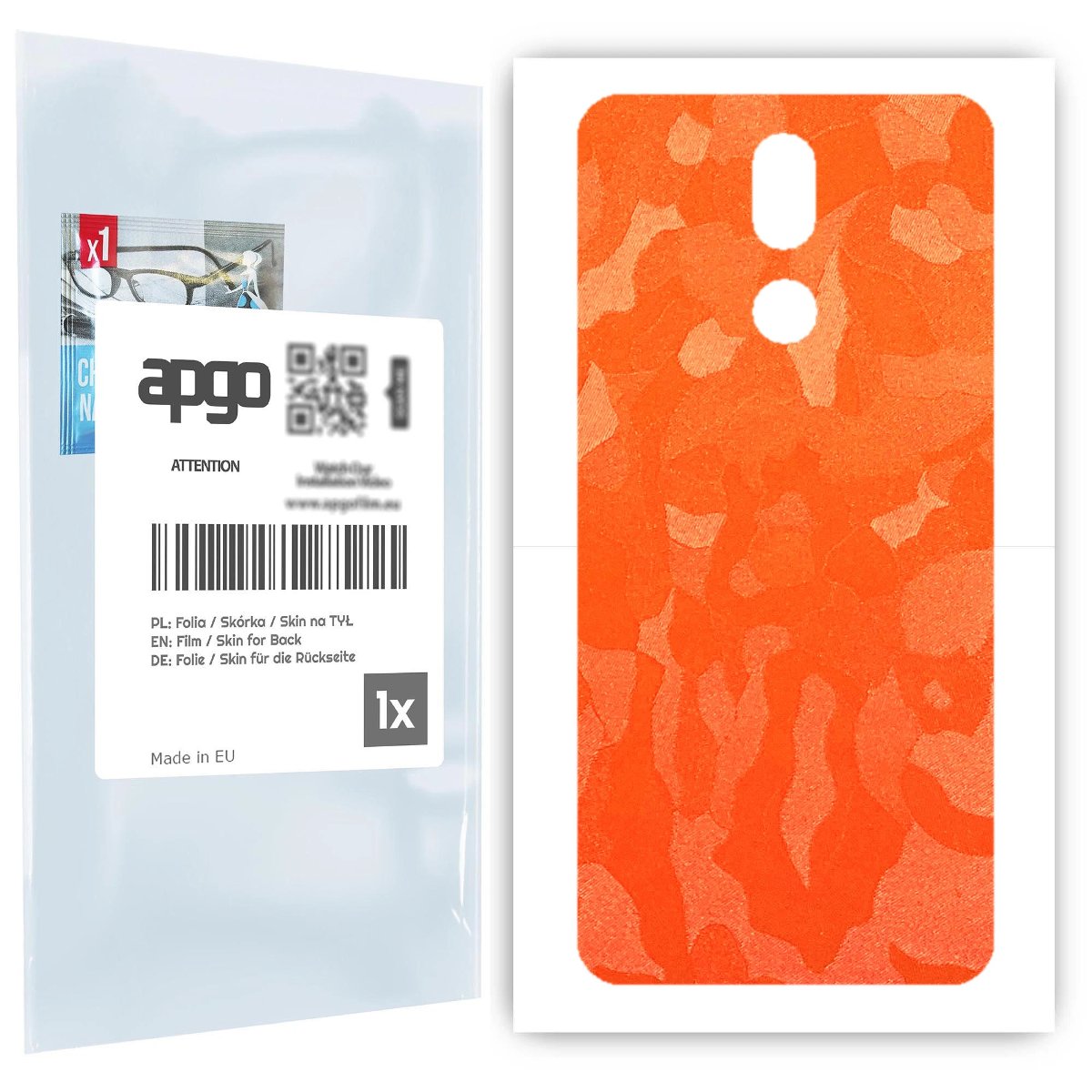 Folia naklejka skórka strukturalna na TYŁ do LG K40 -  Moro | Camo Pomarańczowy - apgo SKINS