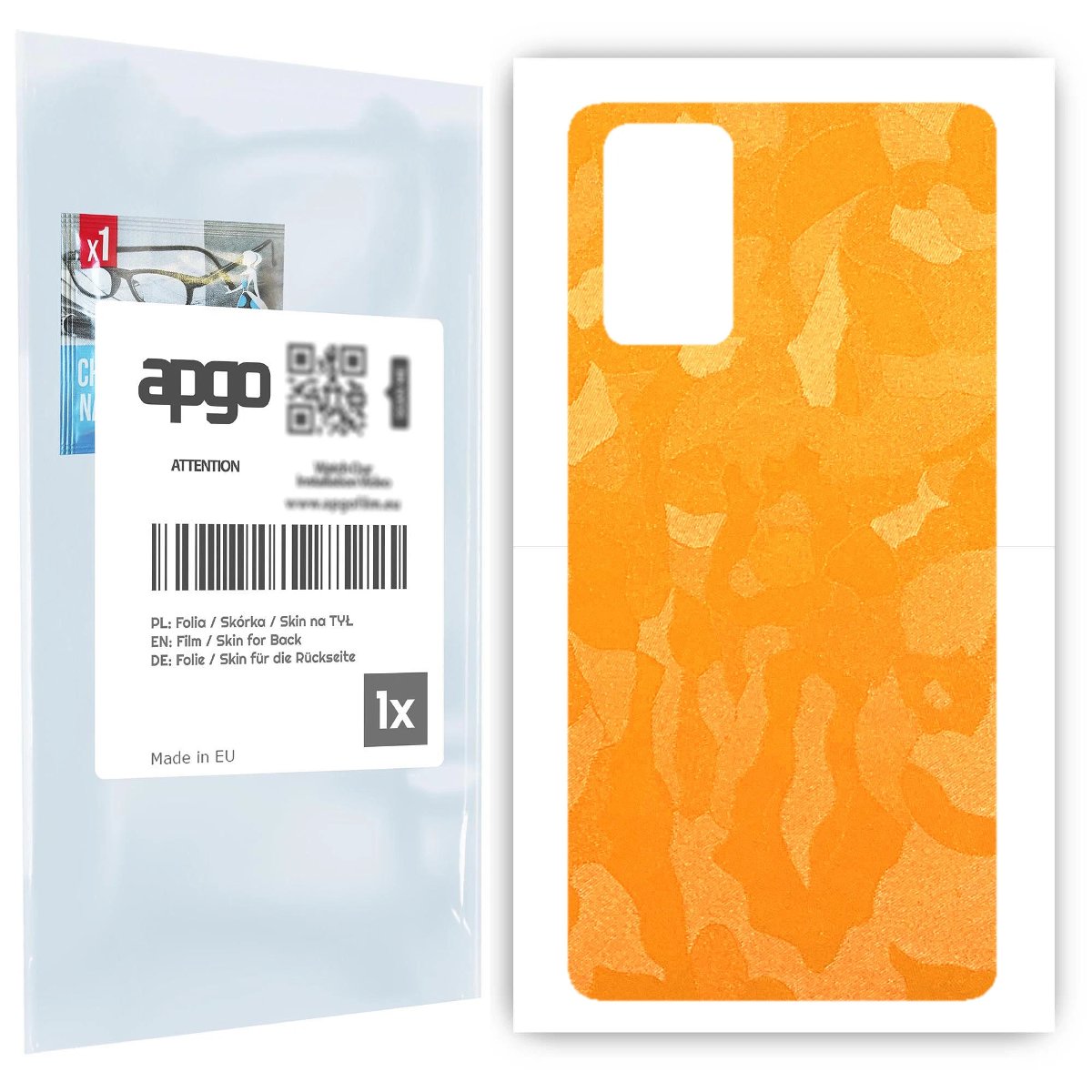 Folia naklejka skórka strukturalna na TYŁ do Samsung Galaxy Note 20 -  Moro | Camo Żółty - apgo SKINS