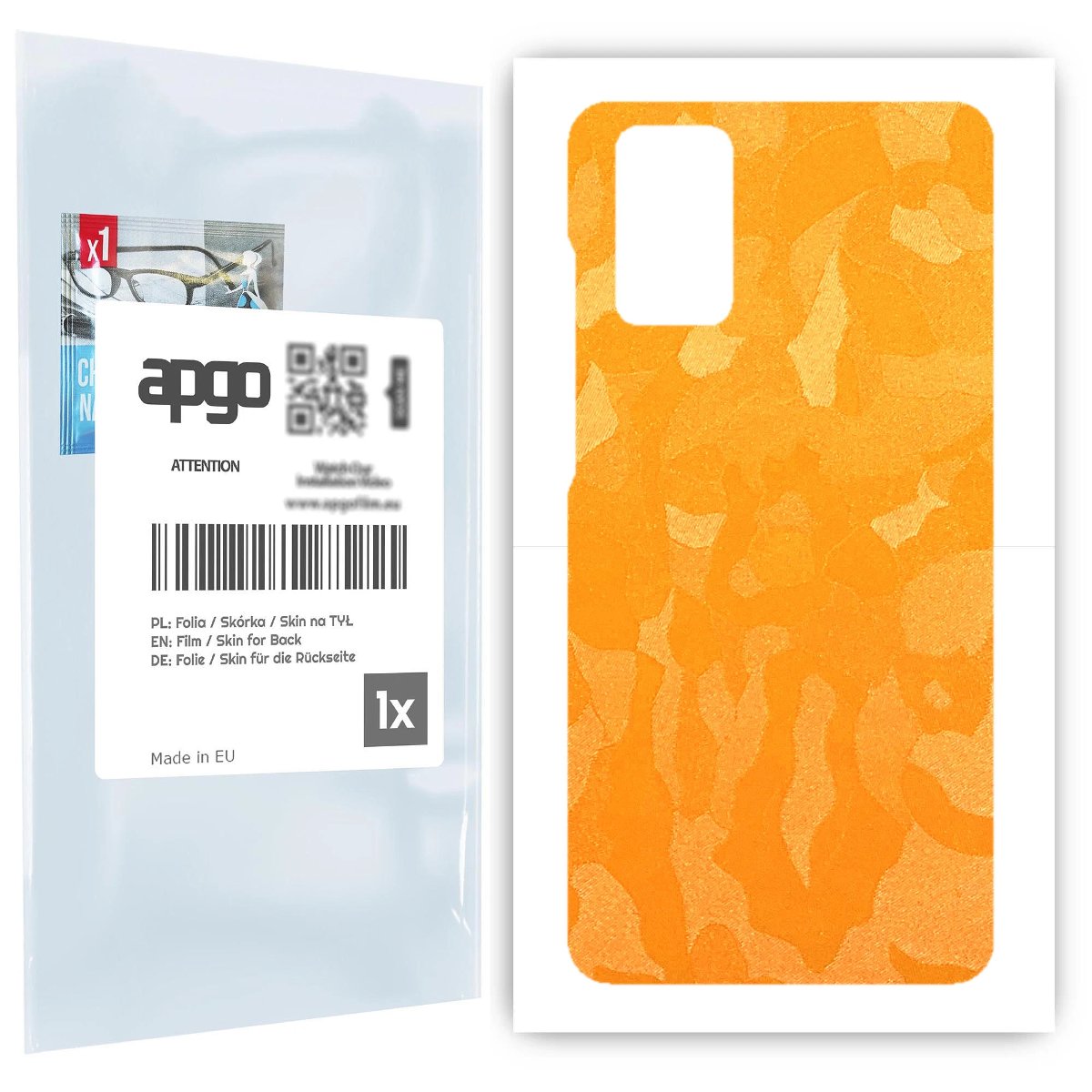 Folia naklejka skórka strukturalna na TYŁ do Samsung Galaxy S20+ -  Moro | Camo Żółty - apgo SKINS