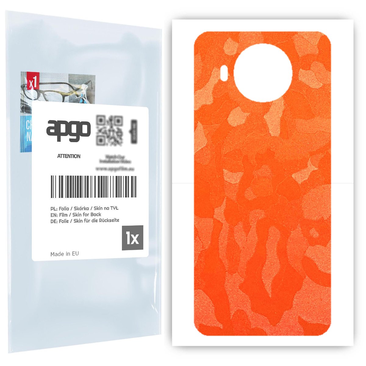 Folia naklejka skórka strukturalna na TYŁ do Nokia 8.3 5G -  Moro | Camo Pomarańczowy - apgo SKINS