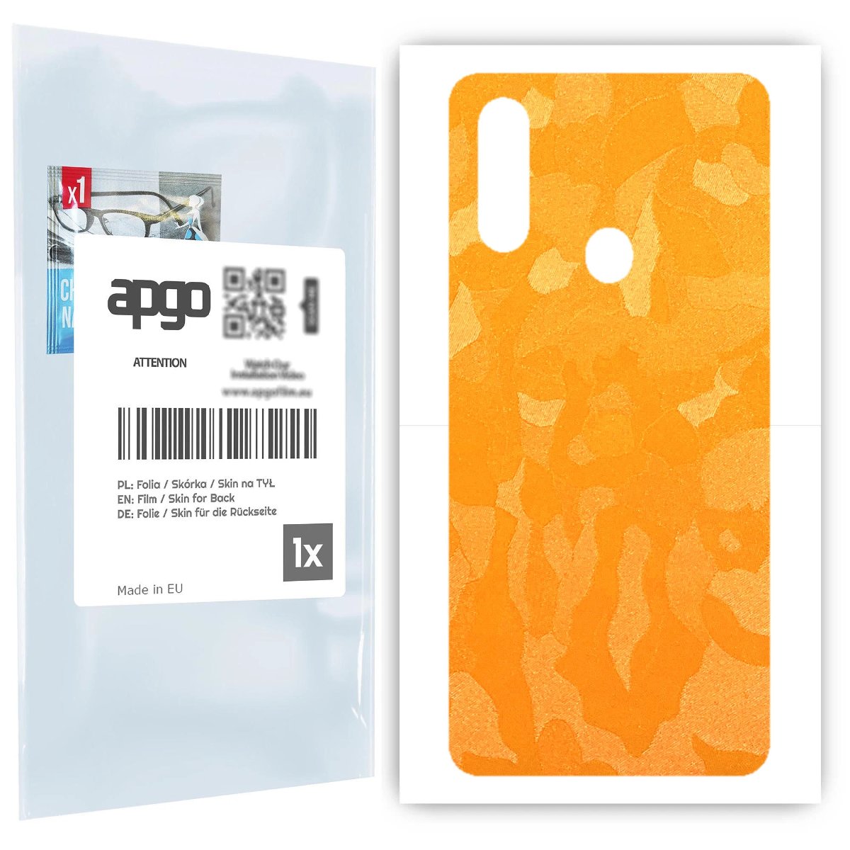 Folia naklejka skórka strukturalna na TYŁ do Oppo A31 -  Moro | Camo Żółty - apgo SKINS