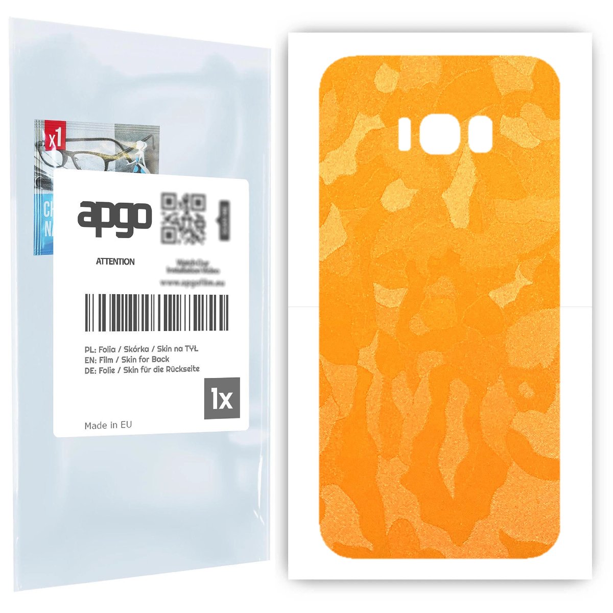 Folia naklejka skórka strukturalna na TYŁ do Samsung Galaxy S8+ -  Moro | Camo Żółty - apgo SKINS