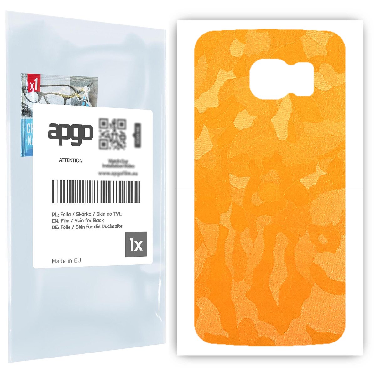 Folia naklejka skórka strukturalna na TYŁ do Samsung Galaxy S6 G920 -  Moro | Camo Żółty - apgo SKINS