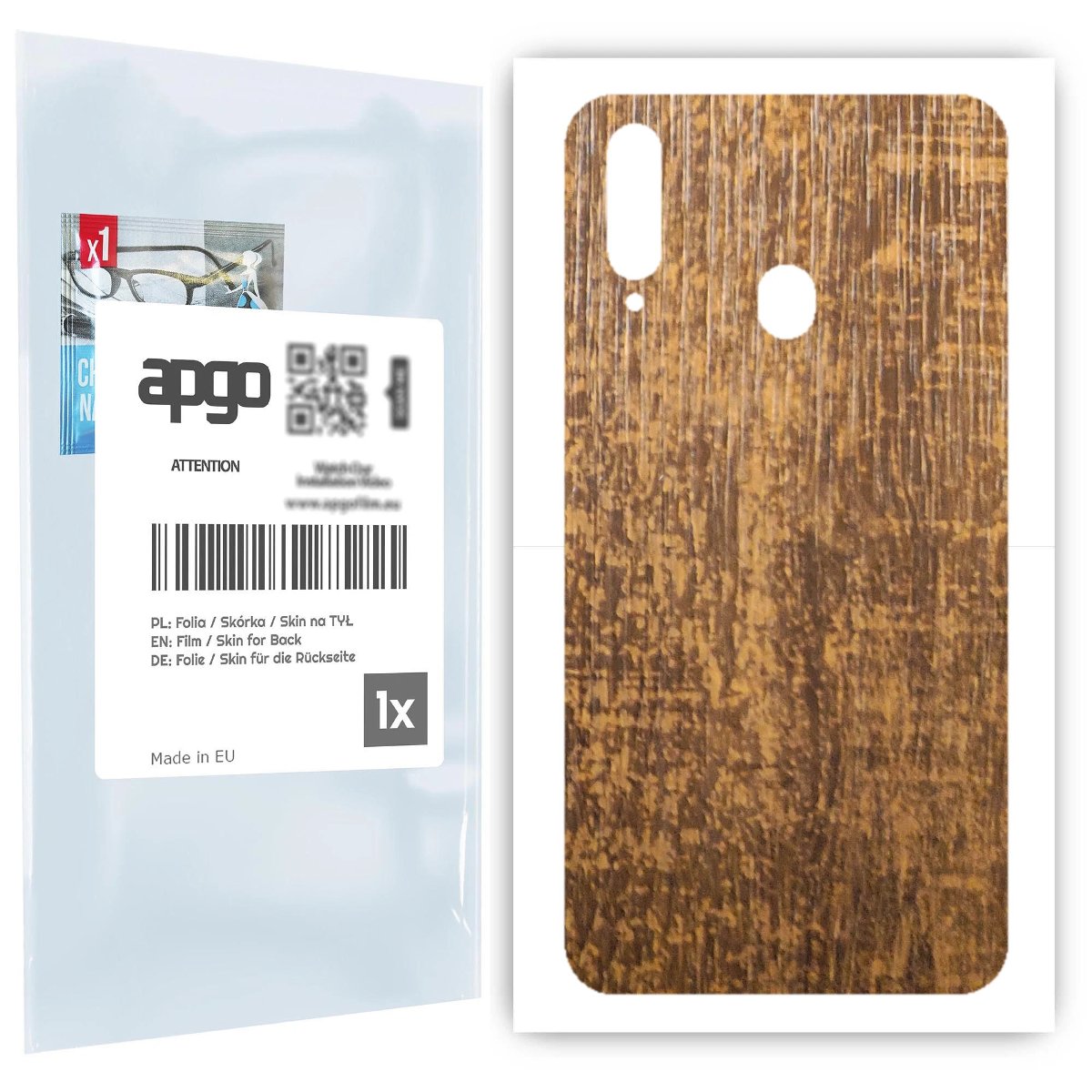 Folia naklejka skórka strukturalna na TYŁ do Samsung Galaxy A20s -  Drewno Dąb Stary - apgo SKINS