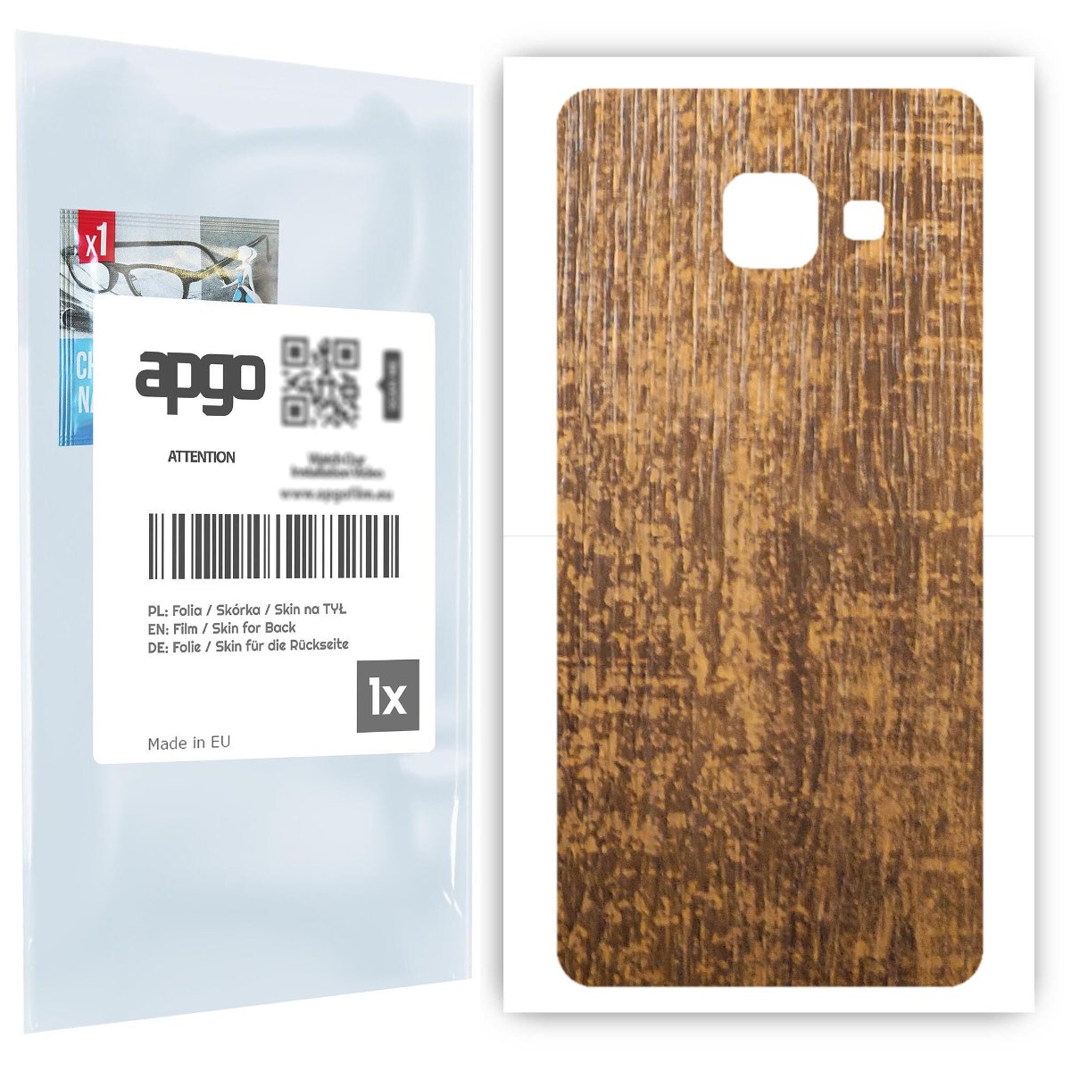 Folia naklejka skórka strukturalna na TYŁ do Samsung Galaxy A3 2016 A310F -  Drewno Dąb Stary - apgo SKINS
