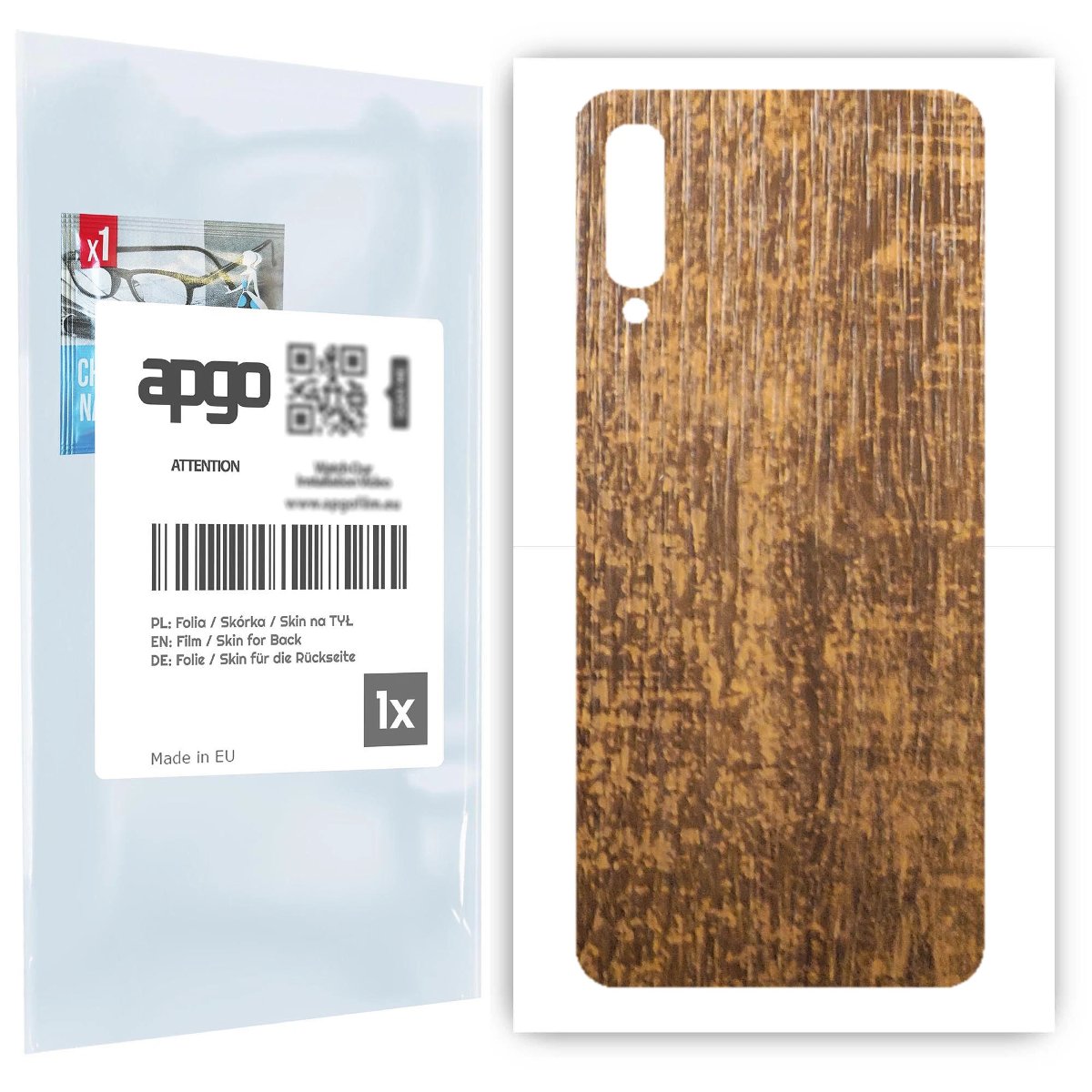 Folia naklejka skórka strukturalna na TYŁ do Samsung Galaxy A50 -  Drewno Dąb Stary - apgo SKINS