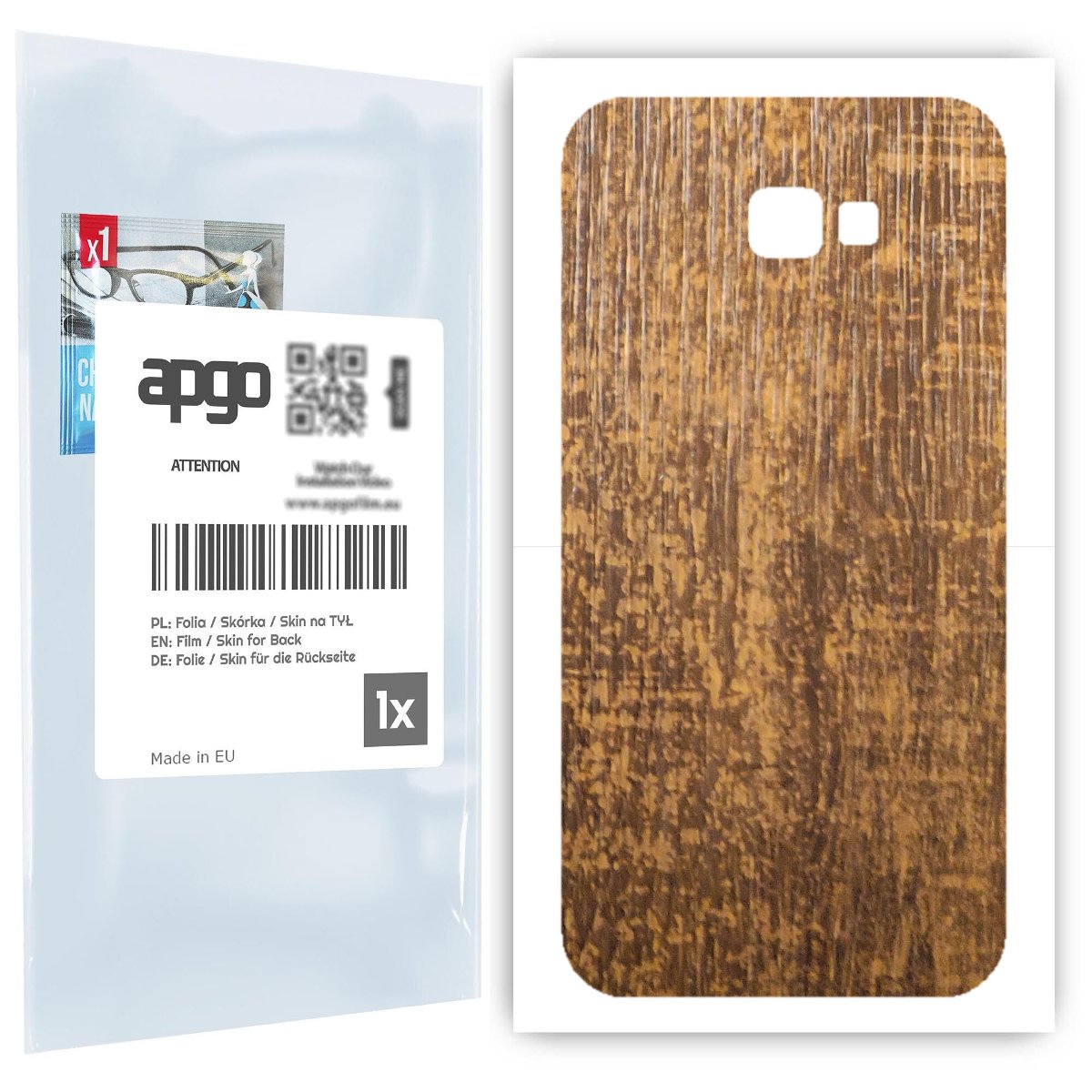 Folia naklejka skórka strukturalna na TYŁ do Samsung Galaxy A7 (2017) -  Drewno Dąb Stary - apgo SKINS