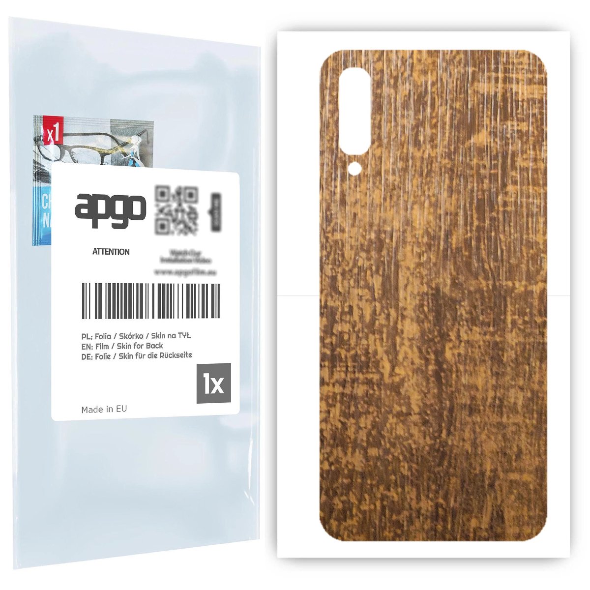 Folia naklejka skórka strukturalna na TYŁ do Samsung Galaxy A70 -  Drewno Dąb Stary - apgo SKINS