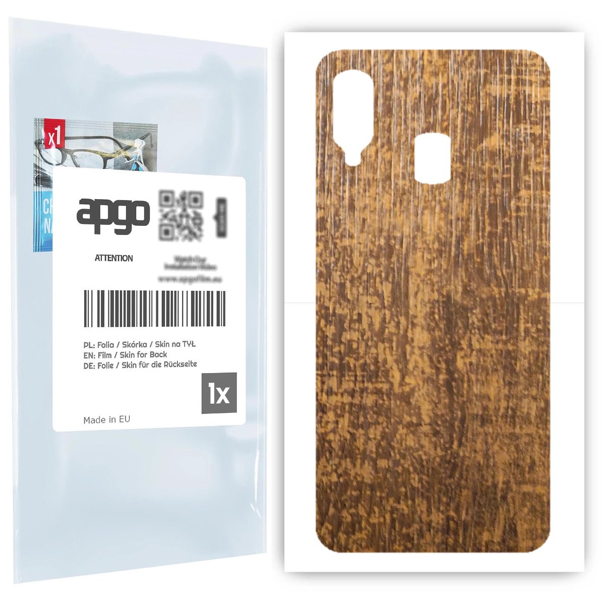 Folia naklejka skórka strukturalna na TYŁ do Samsung Galaxy A40 -  Drewno Dąb Stary - apgo SKINS