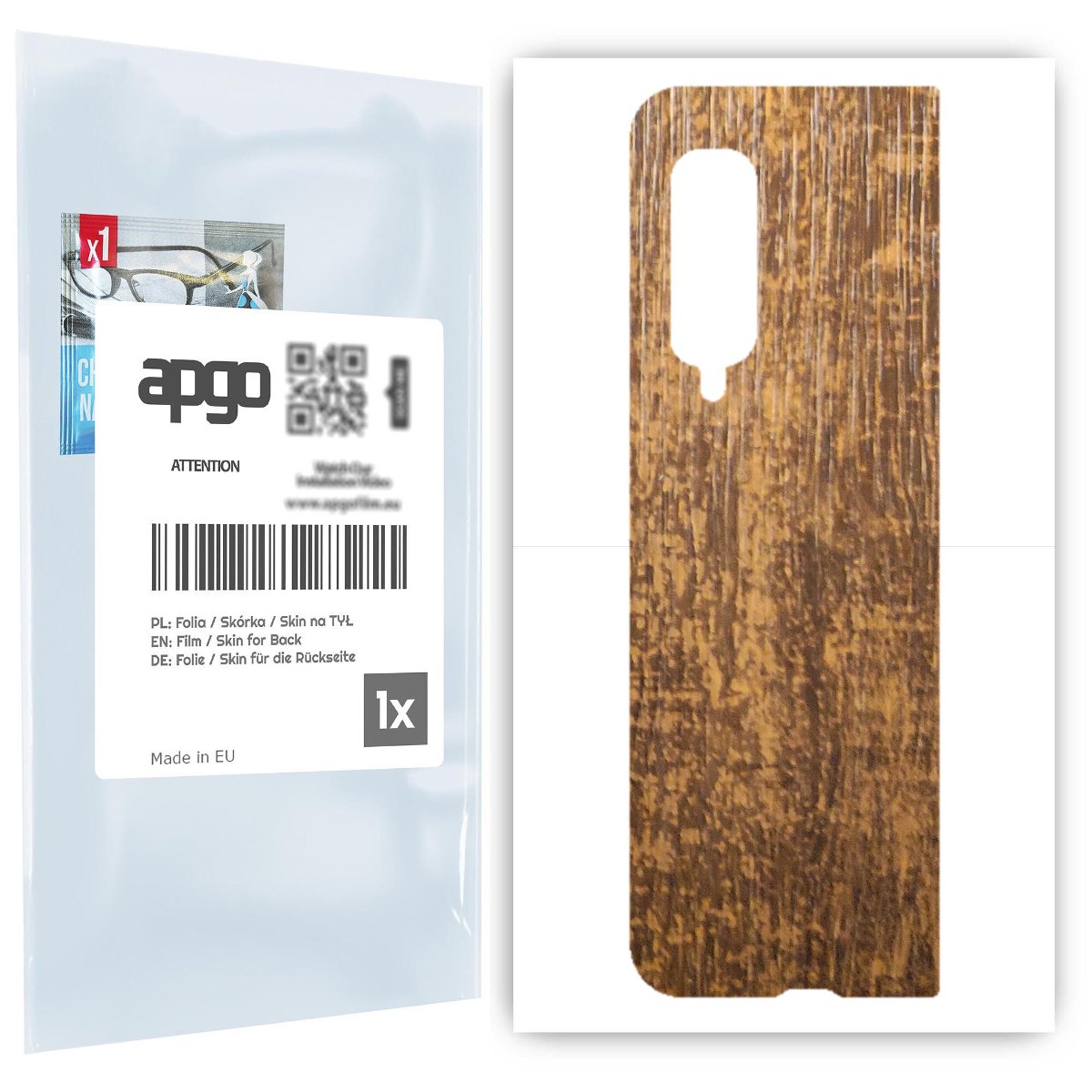 Folia naklejka skórka strukturalna na TYŁ do Samsung Galaxy Fold -  Drewno Dąb Stary - apgo SKINS