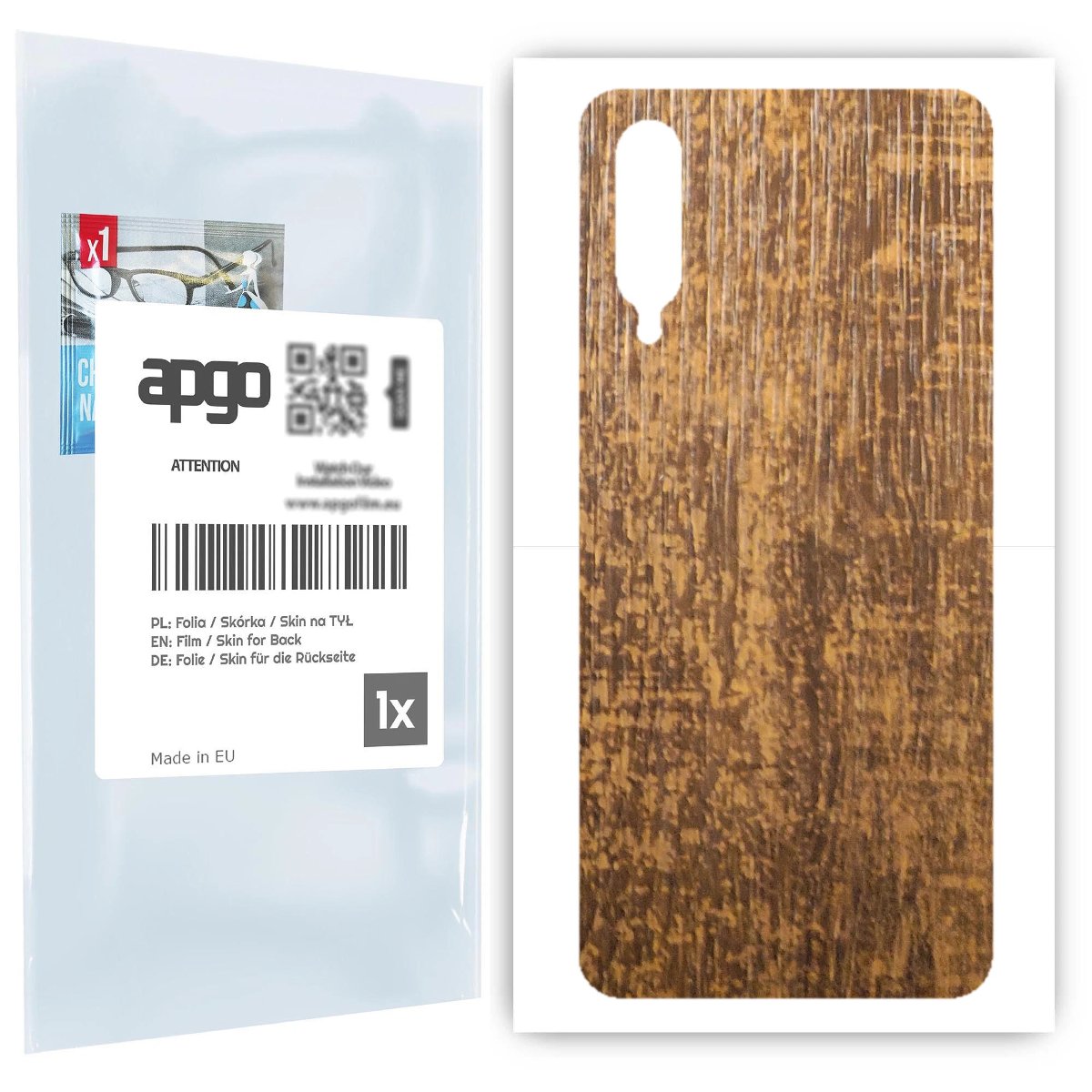 Folia naklejka skórka strukturalna na TYŁ do Xiaomi Mi 9 Lite -  Drewno Dąb Stary - apgo SKINS