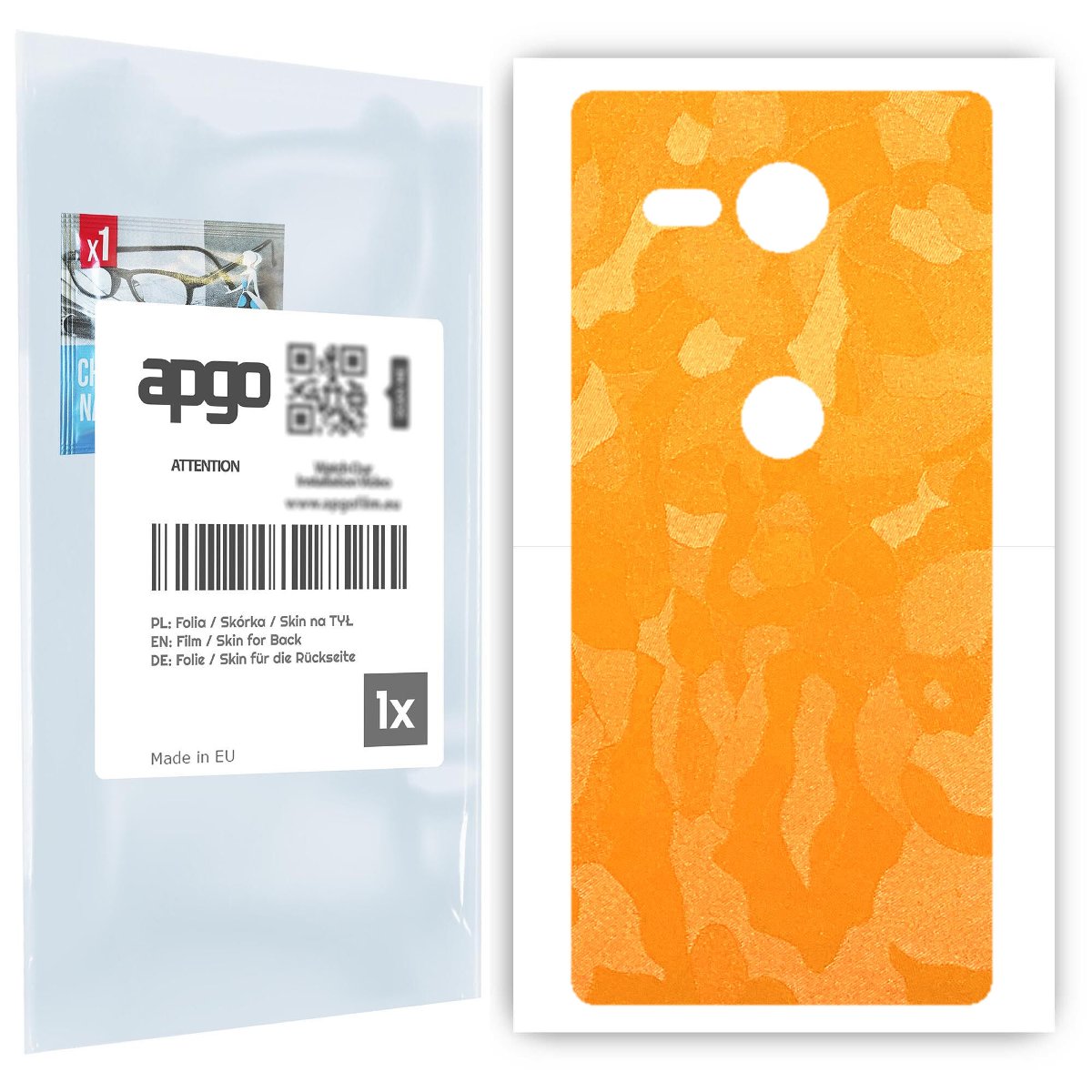 Folia naklejka skórka strukturalna na TYŁ do Sony Xperia XZ2 Compact -  Moro | Camo Żółty - apgo SKINS