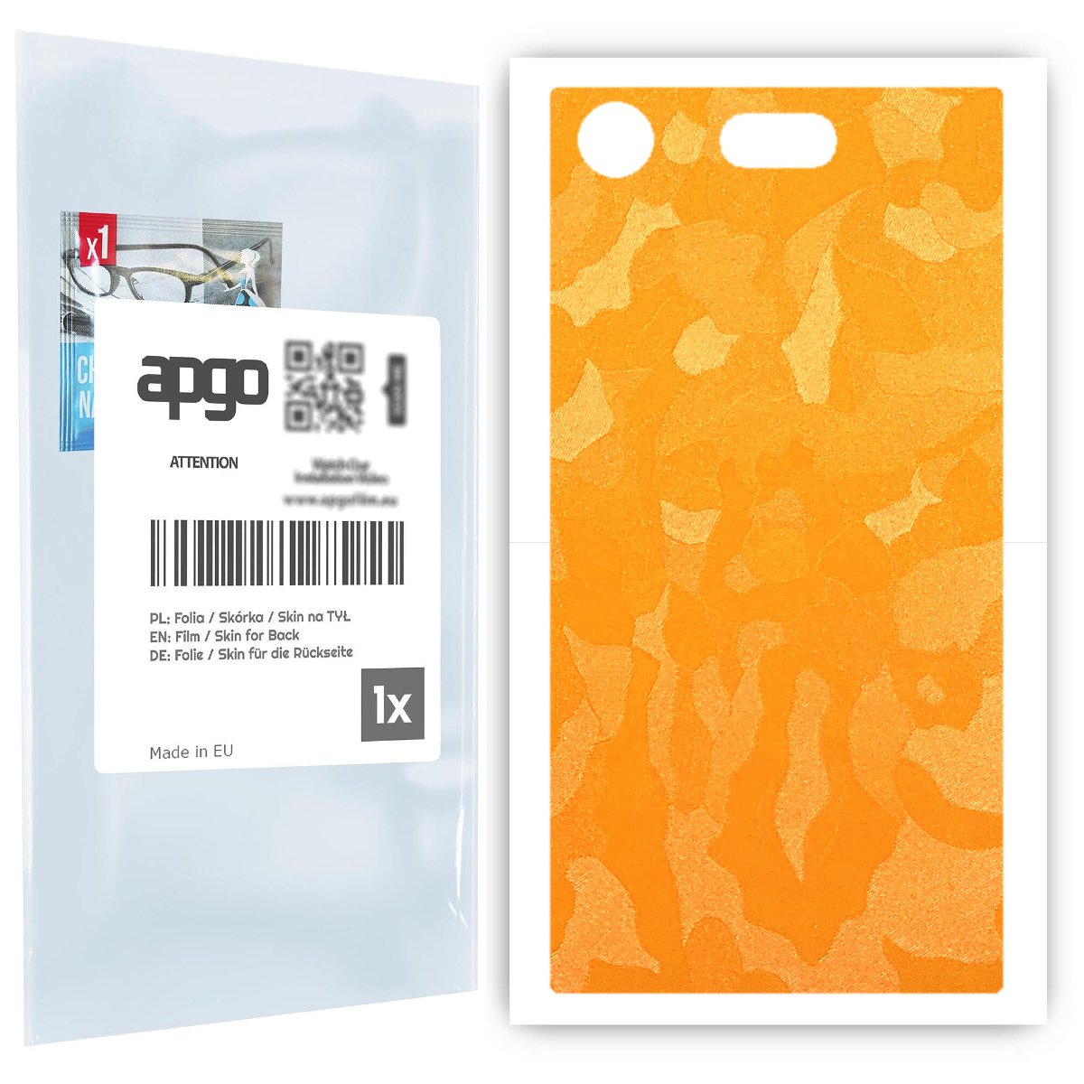 Folia naklejka skórka strukturalna na TYŁ do Sony Xperia XZ1 Compact -  Moro | Camo Żółty - apgo SKINS