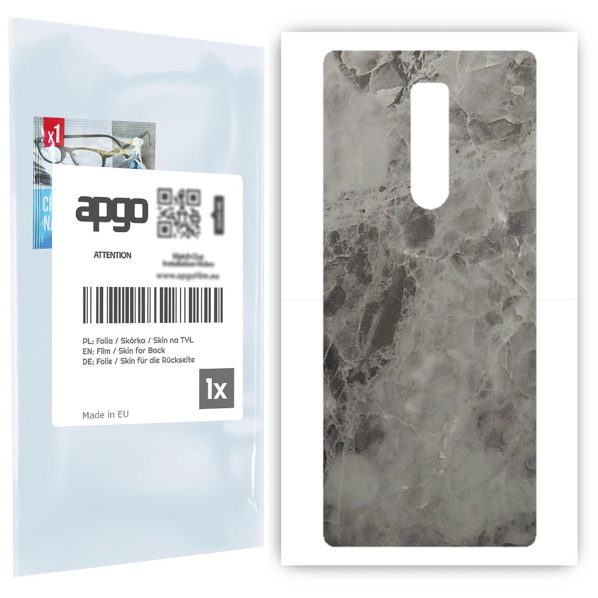 Folia naklejka skórka strukturalna na TYŁ do Sony Xperia 1 -  Marmur Czarny - apgo SKINS