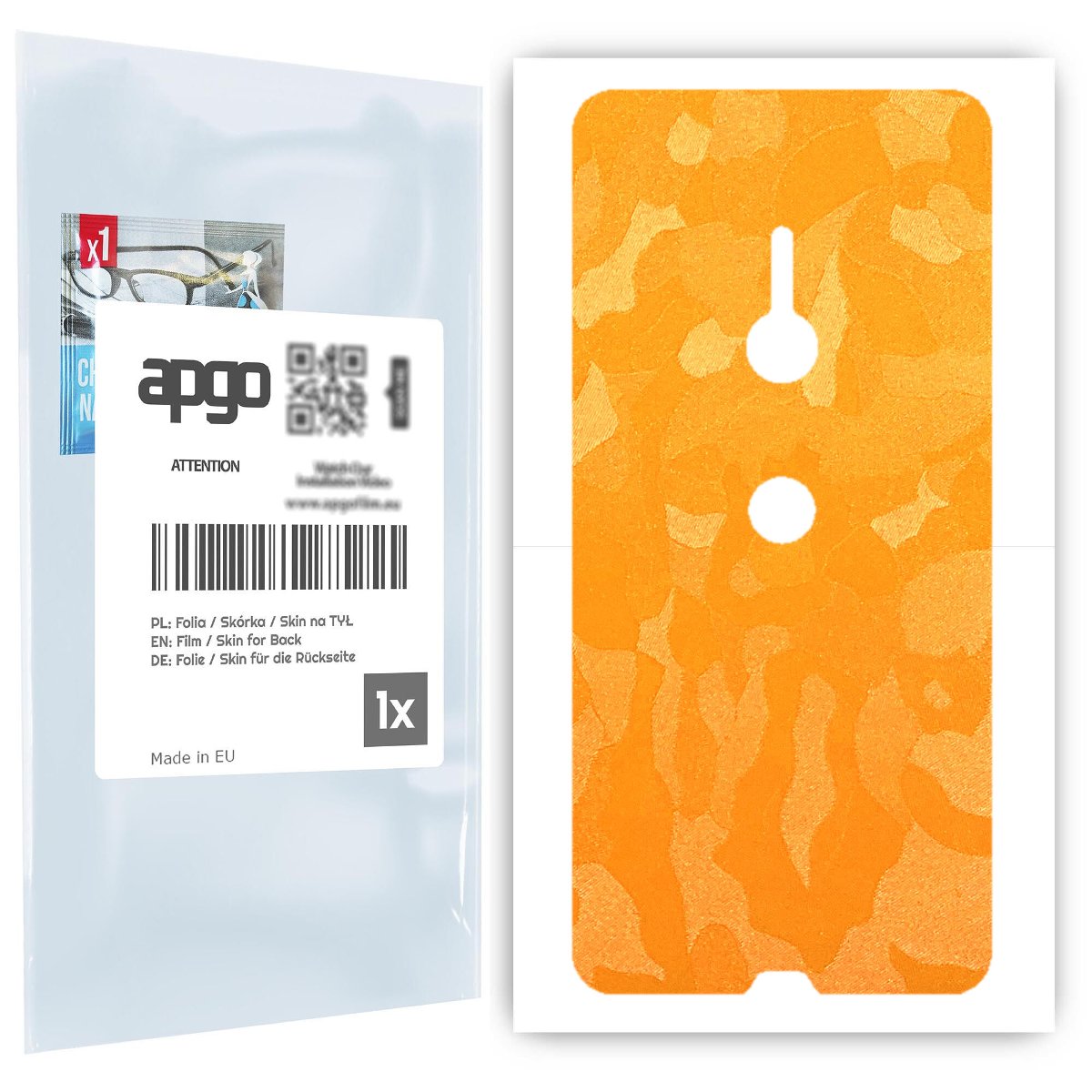 Folia naklejka skórka strukturalna na TYŁ do Sony Xperia XZ3 -  Moro | Camo Żółty - apgo SKINS