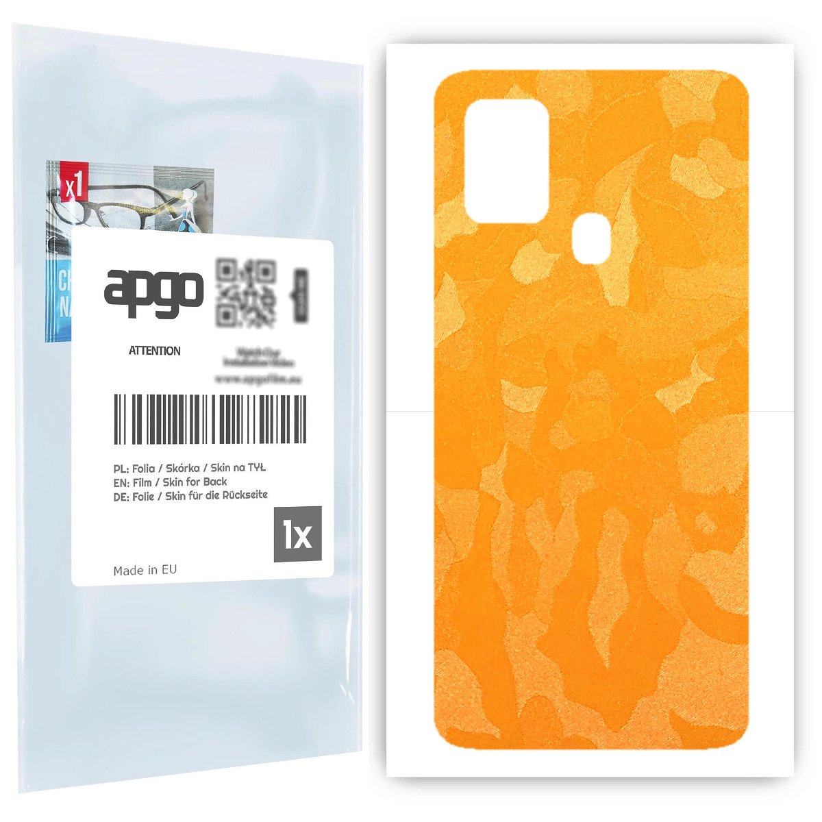 Folia naklejka skórka strukturalna na TYŁ do Samsung Galaxy A21s -  Moro | Camo Żółty - apgo SKINS