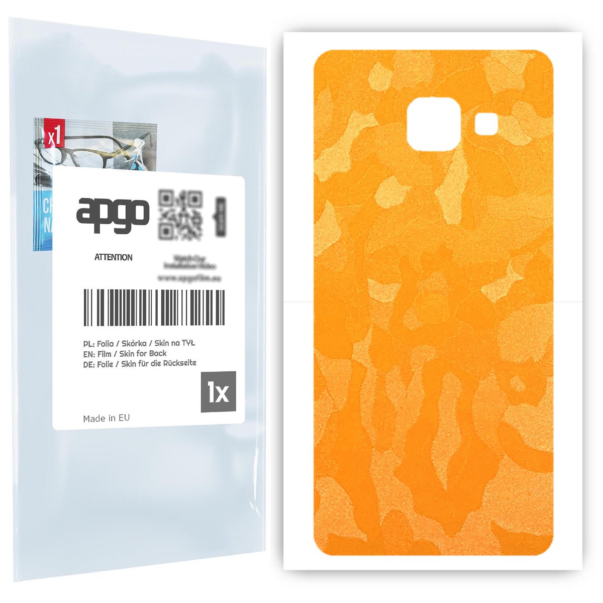 Folia naklejka skórka strukturalna na TYŁ do Samsung Galaxy A3 2016 A310F -  Moro | Camo Żółty - apgo SKINS