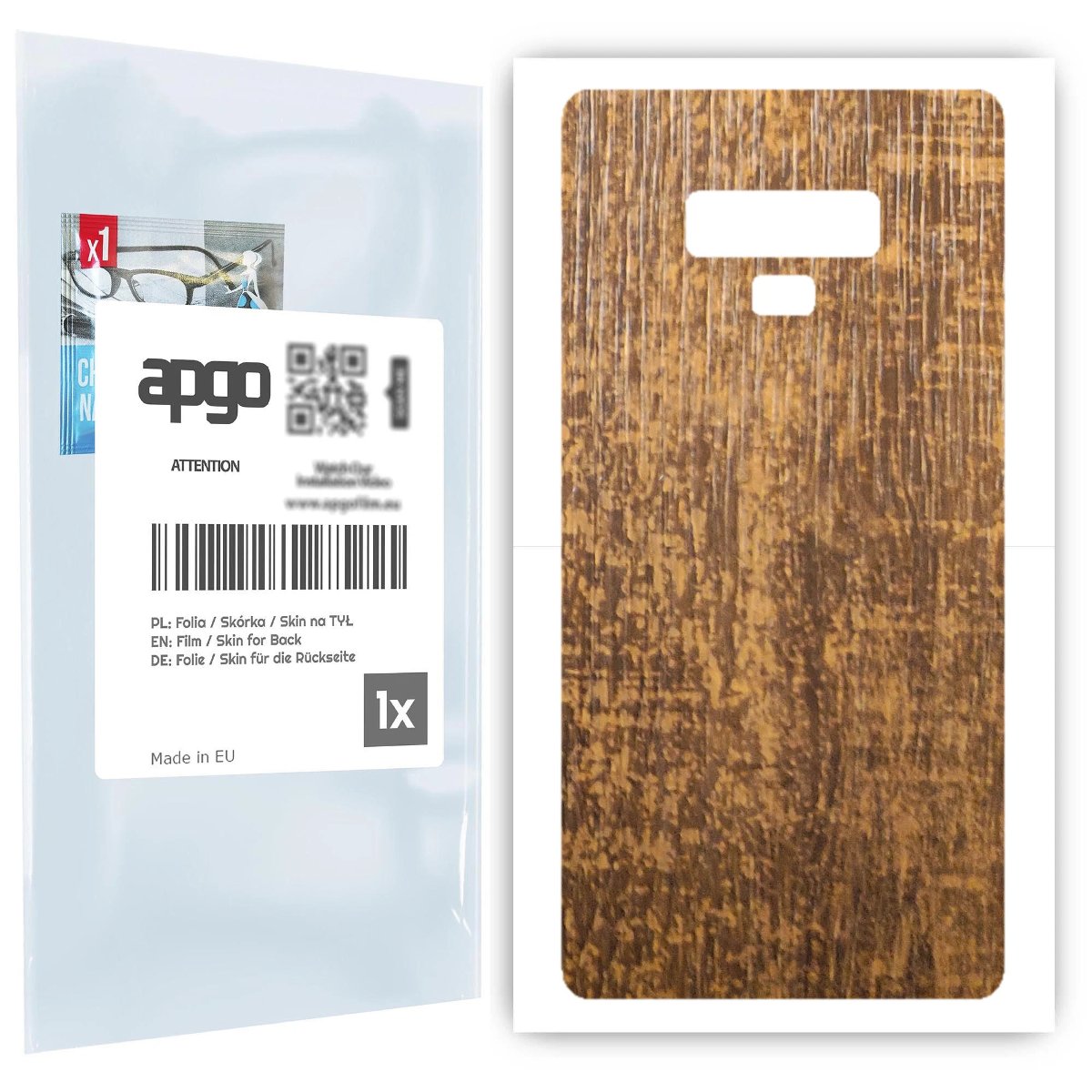 Folia naklejka skórka strukturalna na TYŁ do Samsung Galaxy Note 9 -  Drewno Dąb Stary - apgo SKINS