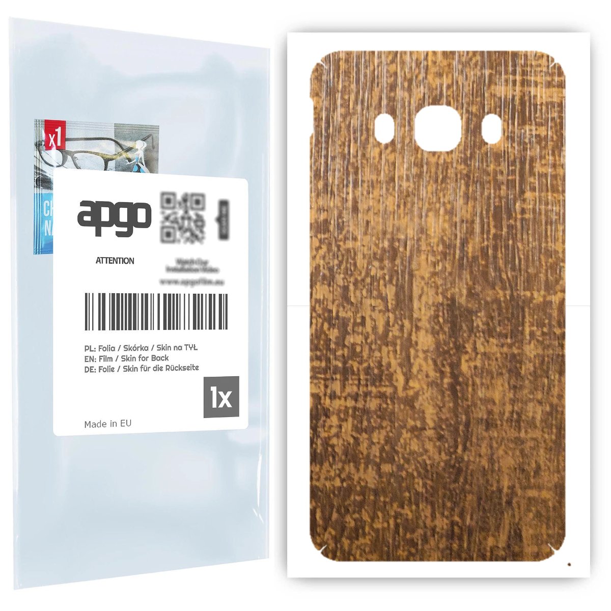 Folia naklejka skórka strukturalna na TYŁ do Samsung Galaxy J5 (2016) -  Drewno Dąb Stary - apgo SKINS