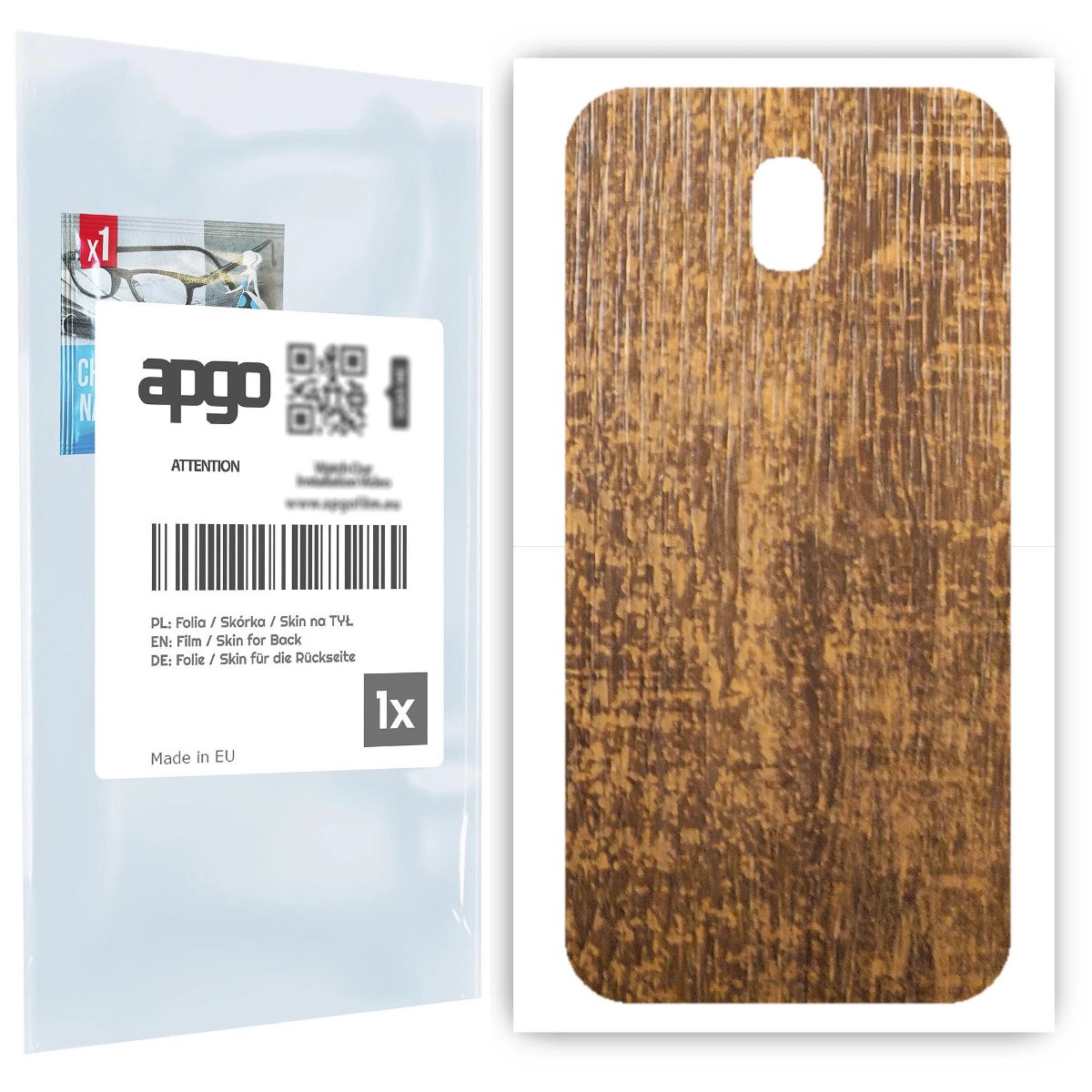 Folia naklejka skórka strukturalna na TYŁ do Samsung Galaxy J5 (2017) -  Drewno Dąb Stary - apgo SKINS