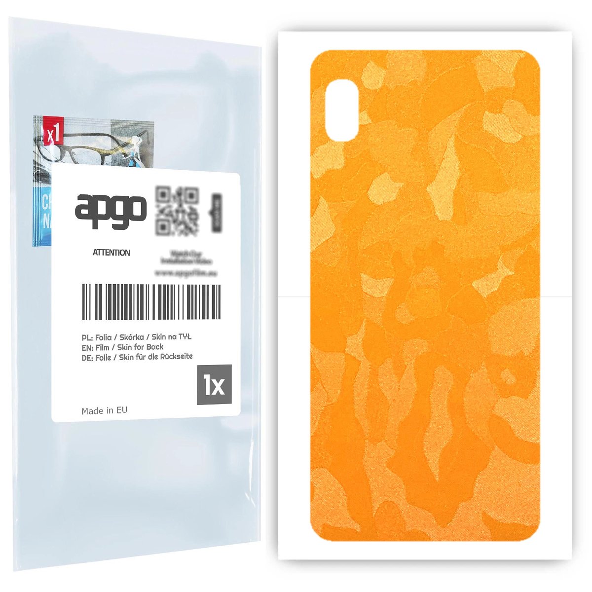 Folia naklejka skórka strukturalna na TYŁ do Samsung Galaxy A10 -  Moro | Camo Żółty - apgo SKINS