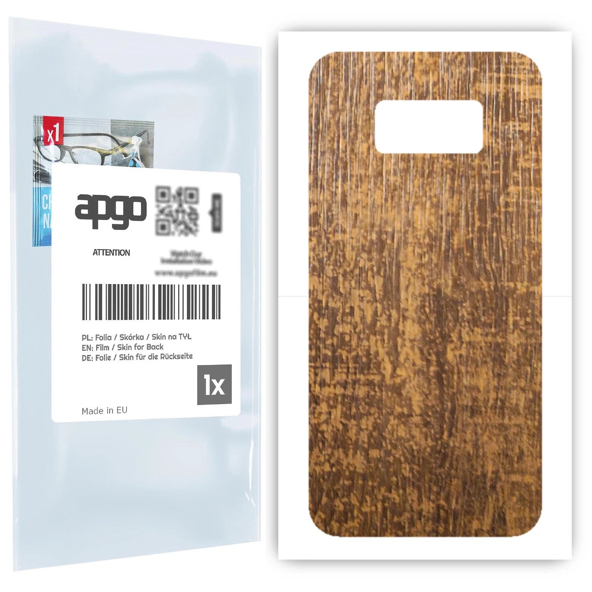 Folia naklejka skórka strukturalna na TYŁ do Samsung Galaxy S8 -  Drewno Dąb Stary - apgo SKINS