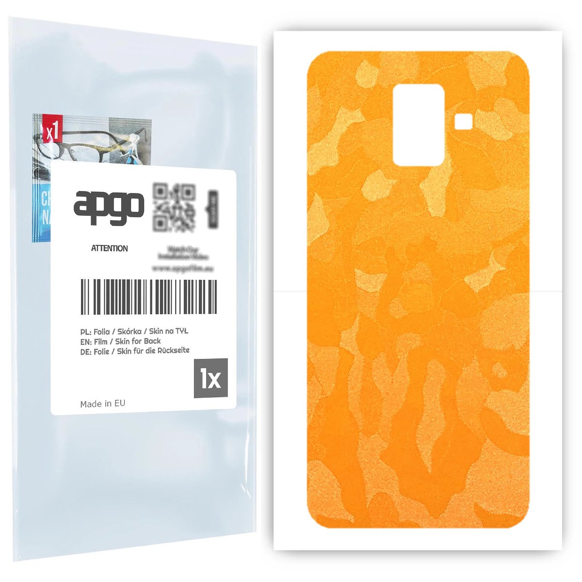 Folia naklejka skórka strukturalna na TYŁ do Samsung Galaxy A6 (2018) -  Moro | Camo Żółty - apgo SKINS