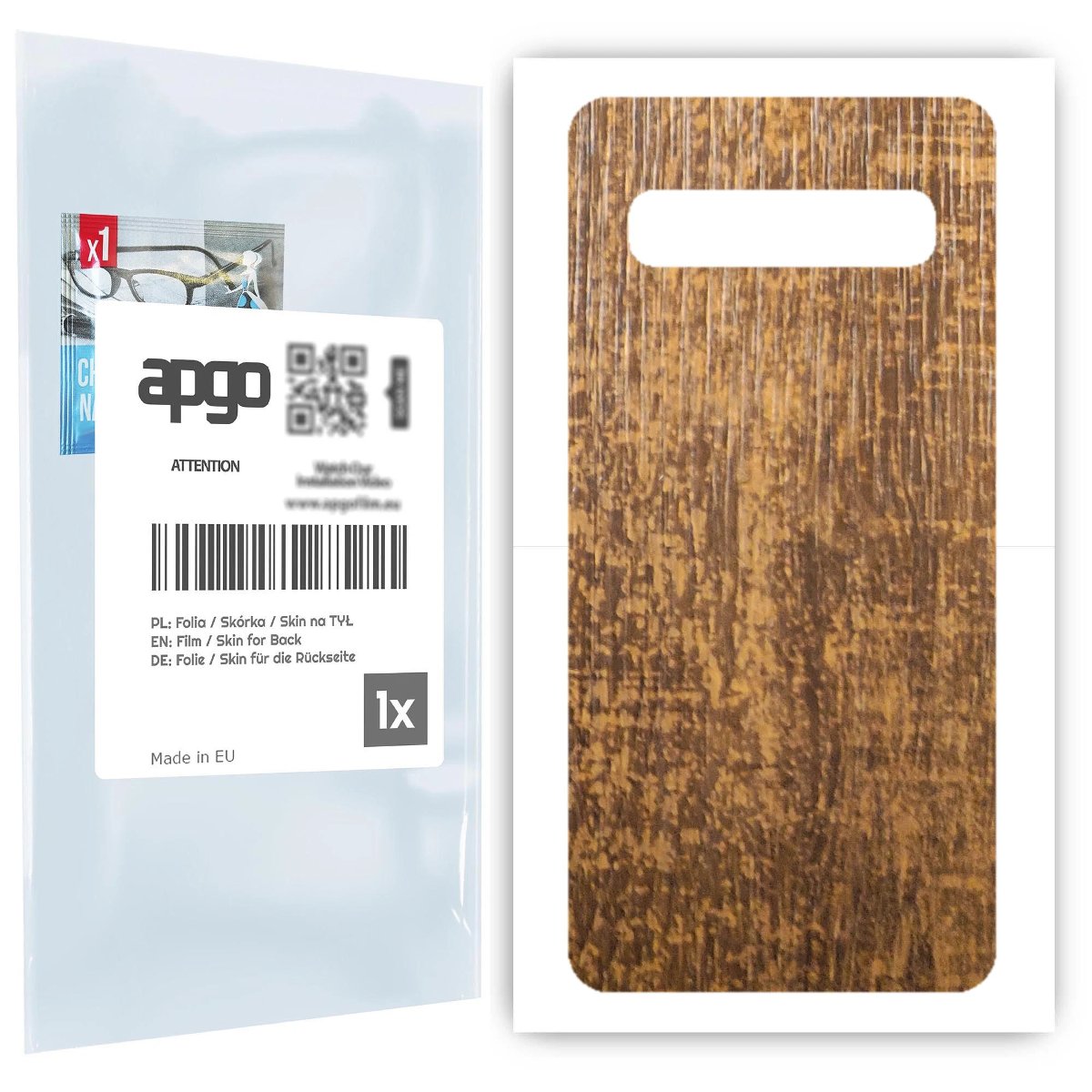 Folia naklejka skórka strukturalna na TYŁ do Samsung Galaxy S10 5G -  Drewno Dąb Stary - apgo SKINS