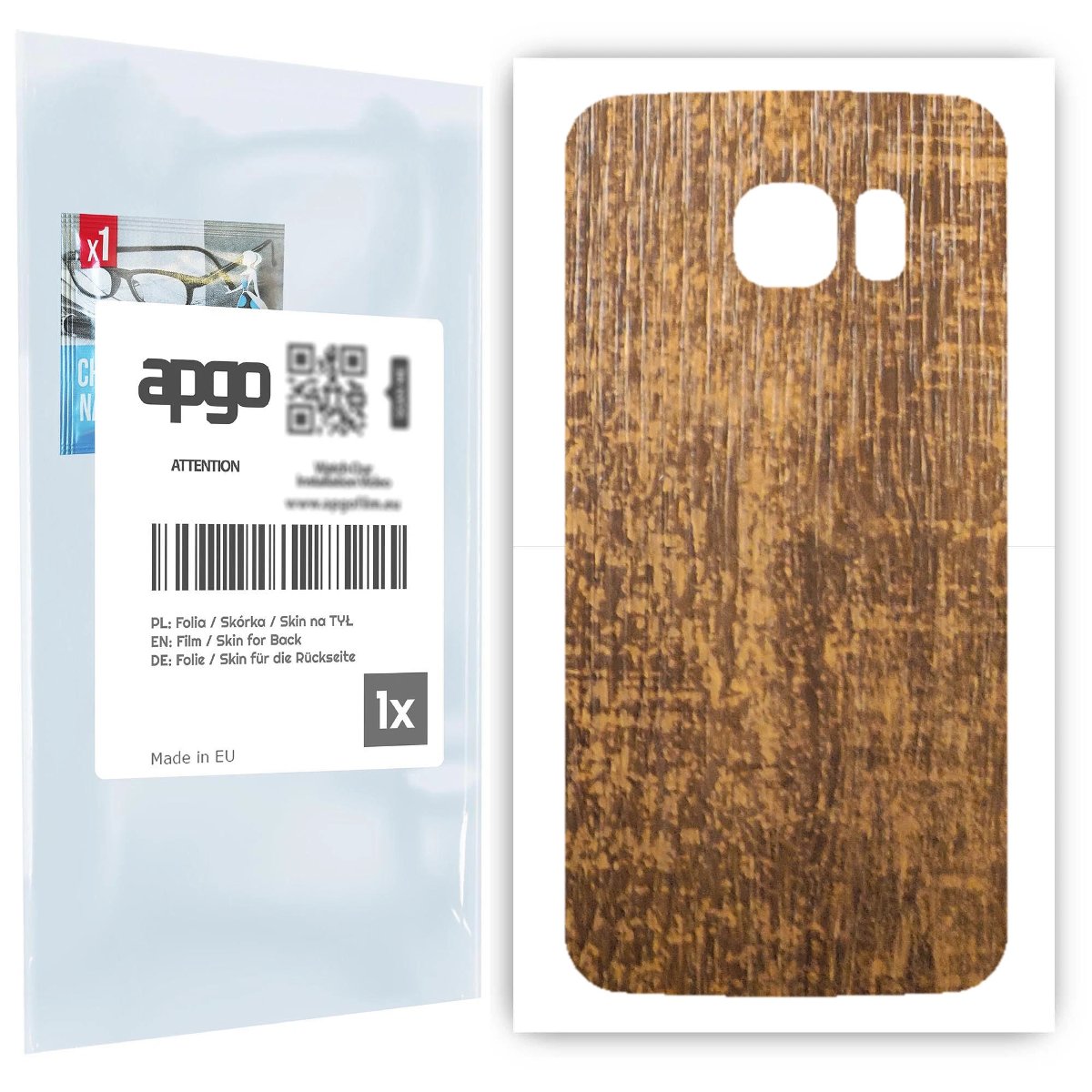 Folia naklejka skórka strukturalna na TYŁ do Samsung Galaxy S6 Edge SM-G925F -  Drewno Dąb Stary - apgo SKINS