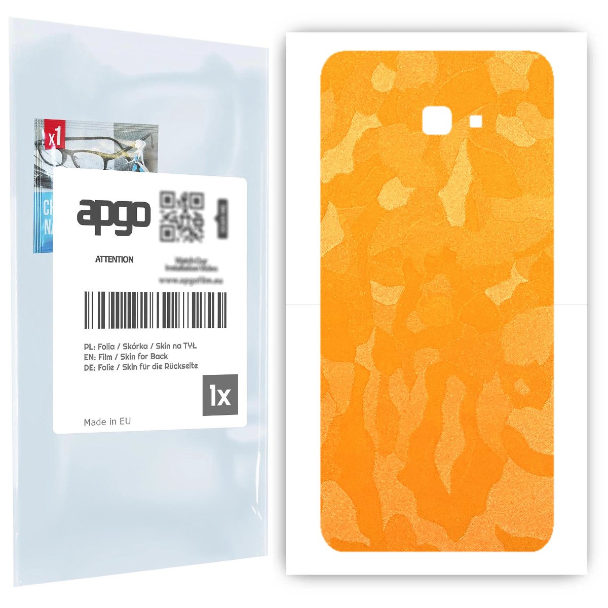 Folia naklejka skórka strukturalna na TYŁ do Samsung Galaxy J4+ -  Moro | Camo Żółty - apgo SKINS