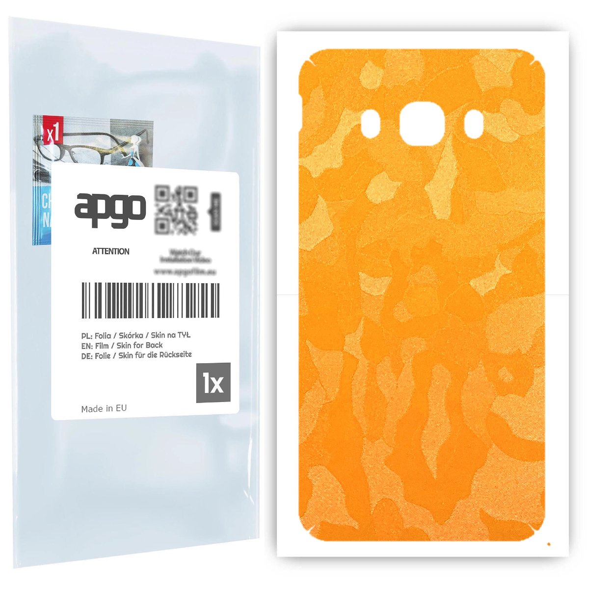Folia naklejka skórka strukturalna na TYŁ do Samsung Galaxy J5 (2016) -  Moro | Camo Żółty - apgo SKINS