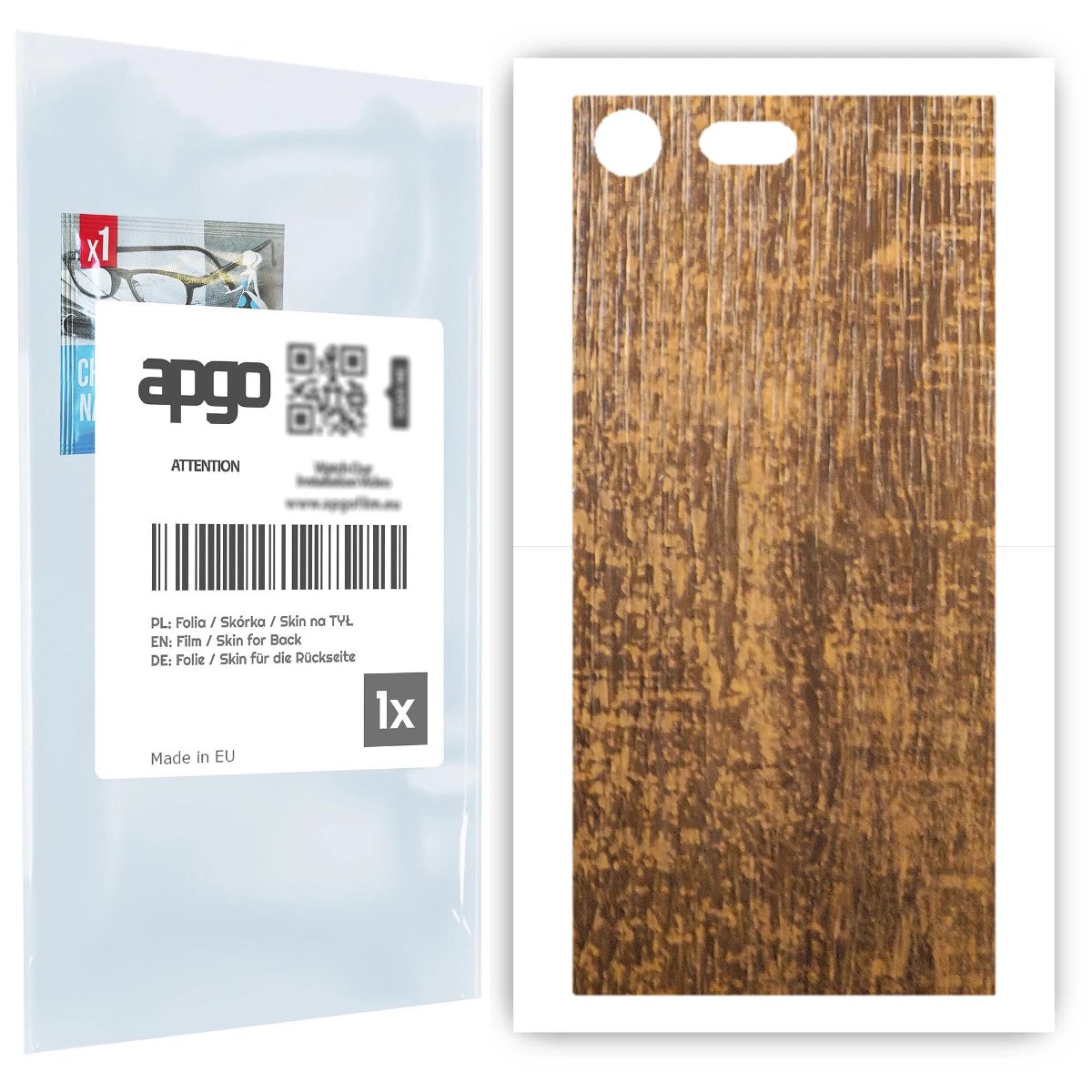Folia naklejka skórka strukturalna na TYŁ do Sony Xperia XZ Premium -  Drewno Dąb Stary - apgo SKINS