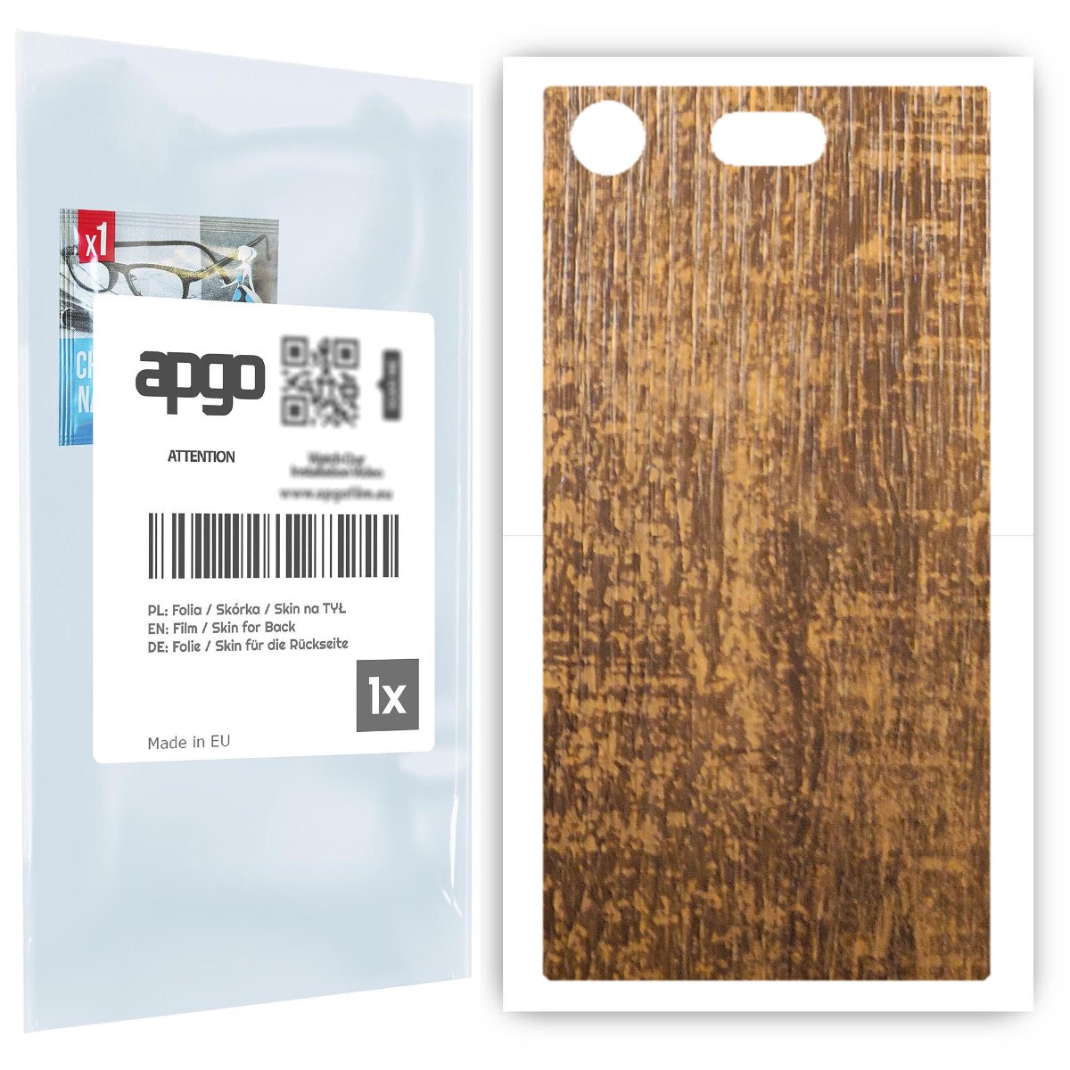 Folia naklejka skórka strukturalna na TYŁ do Sony Xperia XZ1 Compact -  Drewno Dąb Stary - apgo SKINS