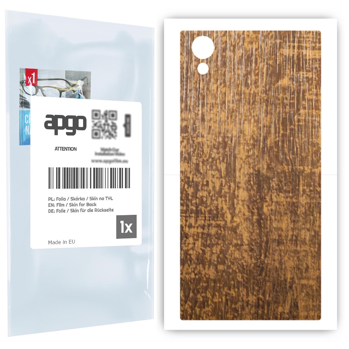 Folia naklejka skórka strukturalna na TYŁ do Sony Xperia XA1 Plus -  Drewno Dąb Stary - apgo SKINS