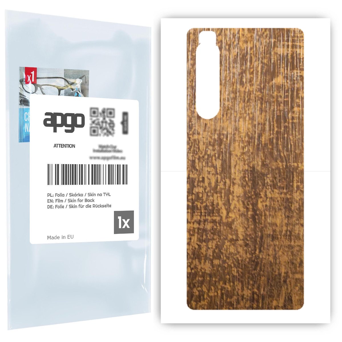 Folia naklejka skórka strukturalna na TYŁ do Sony Xperia 1 II -  Drewno Dąb Stary - apgo SKINS