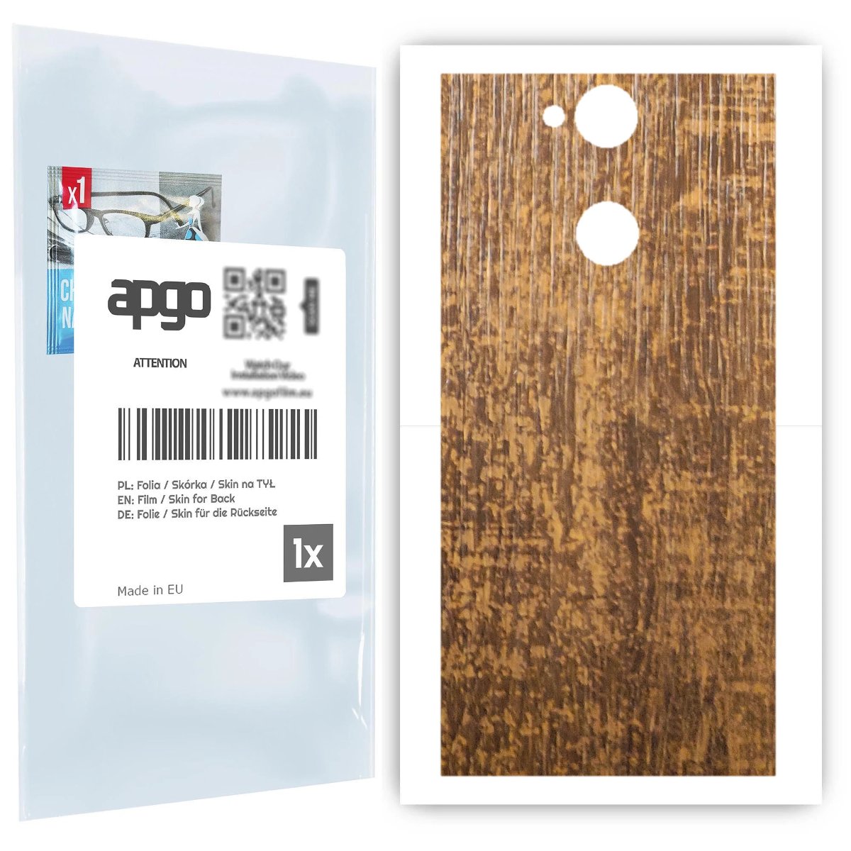 Folia naklejka skórka strukturalna na TYŁ do Sony Xperia XA2 -  Drewno Dąb Stary - apgo SKINS