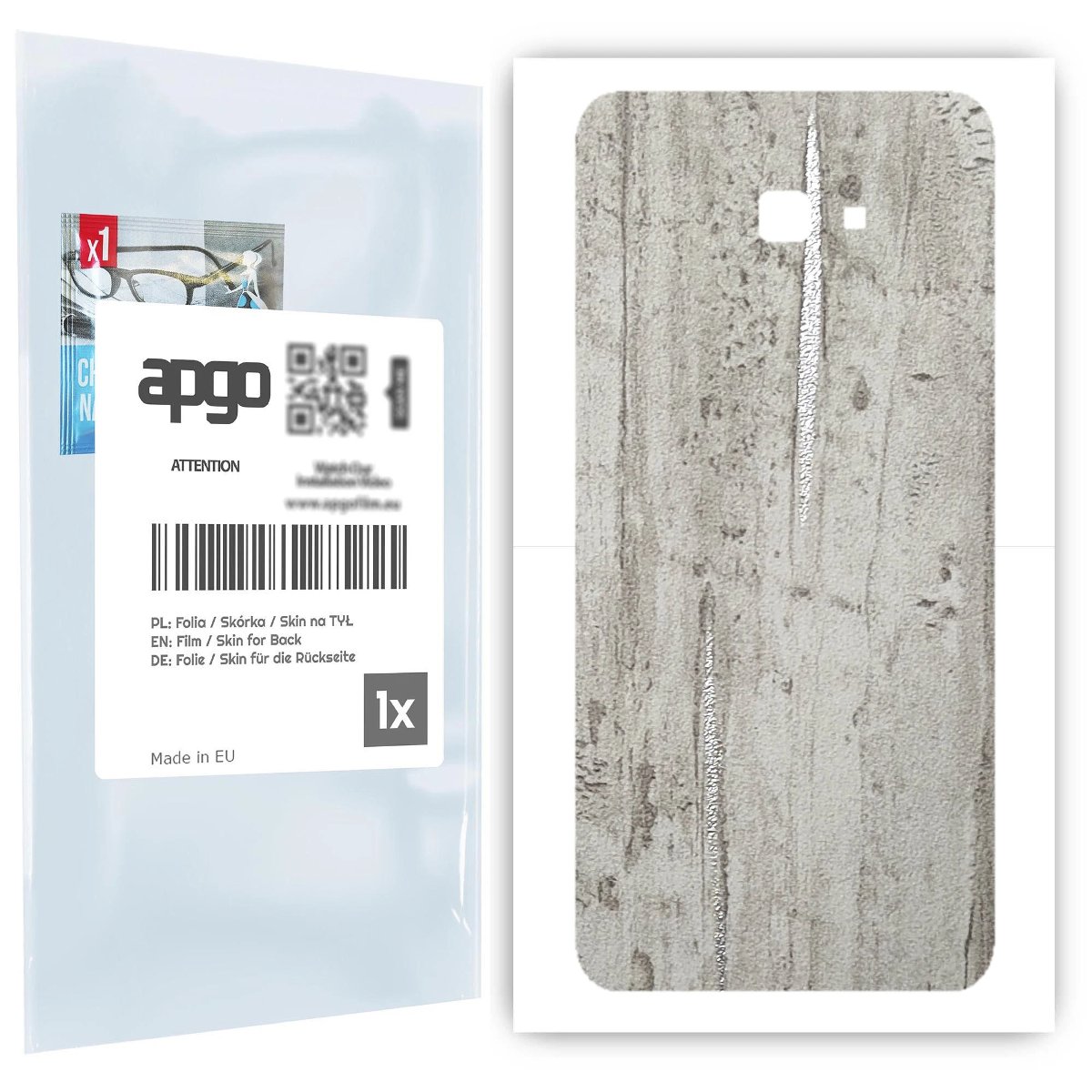 Folia naklejka skórka strukturalna na TYŁ do Samsung Galaxy J4+ -  Beton Srebrne Paski - apgo SKINS