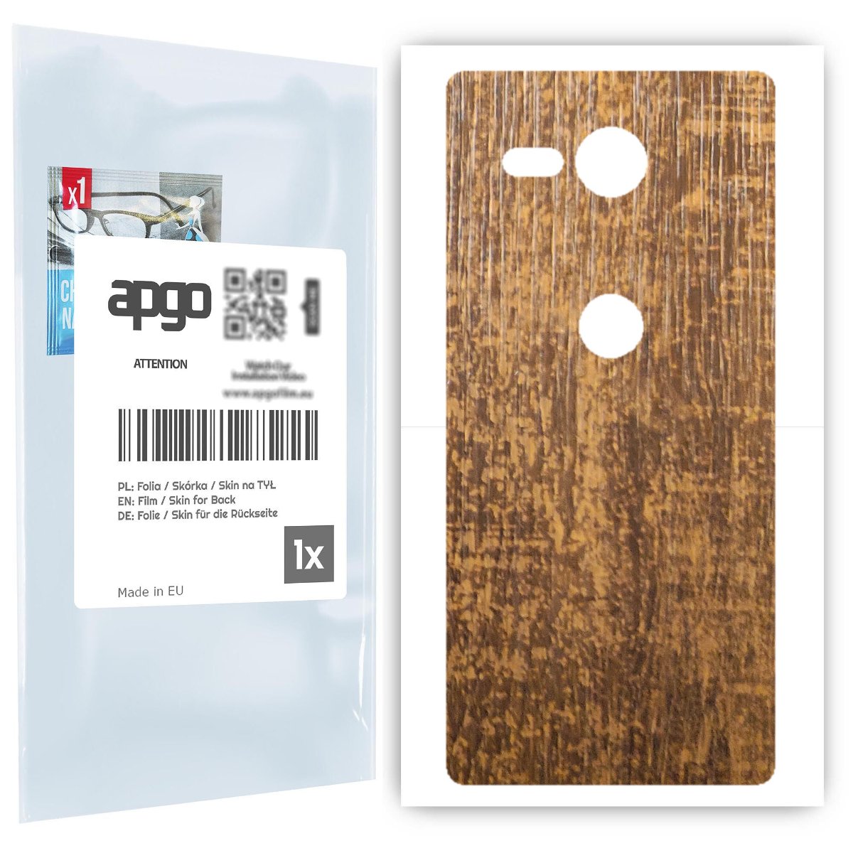 Folia naklejka skórka strukturalna na TYŁ do Sony Xperia XZ2 Compact -  Drewno Dąb Stary - apgo SKINS
