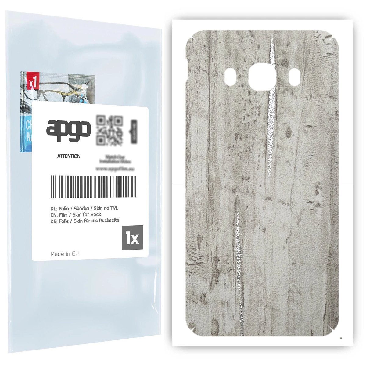 Folia naklejka skórka strukturalna na TYŁ do Samsung Galaxy J5 (2016) -  Beton Srebrne Paski - apgo SKINS