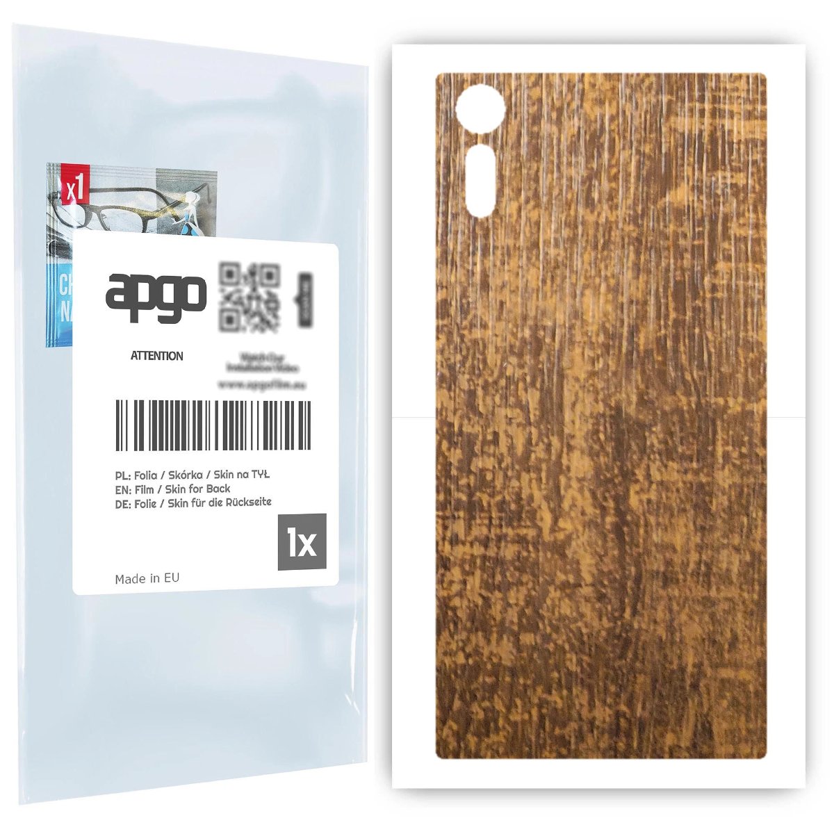 Folia naklejka skórka strukturalna na TYŁ do Sony Xperia XZ -  Drewno Dąb Stary - apgo SKINS