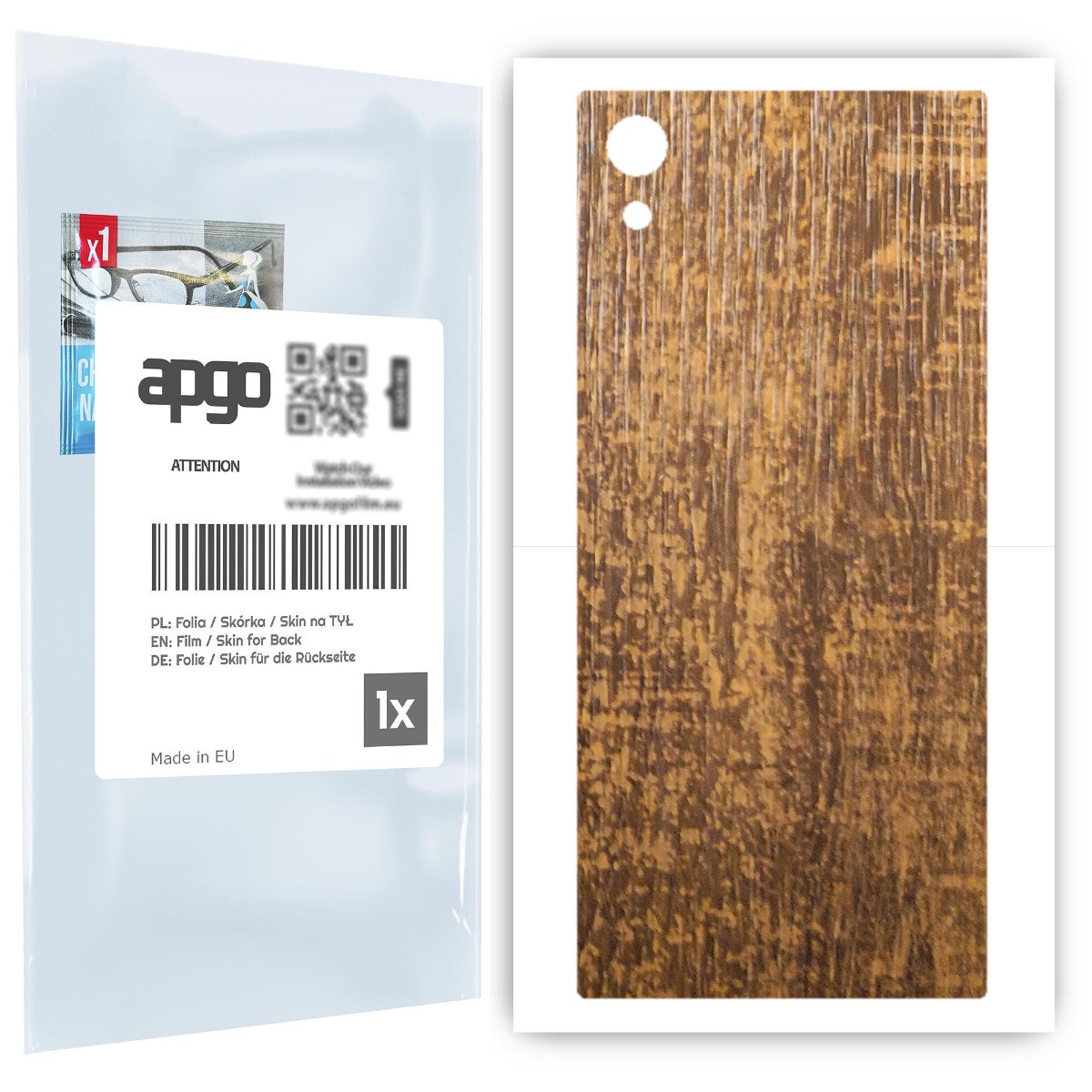 Folia naklejka skórka strukturalna na TYŁ do Sony Xperia XA1 -  Drewno Dąb Stary - apgo SKINS