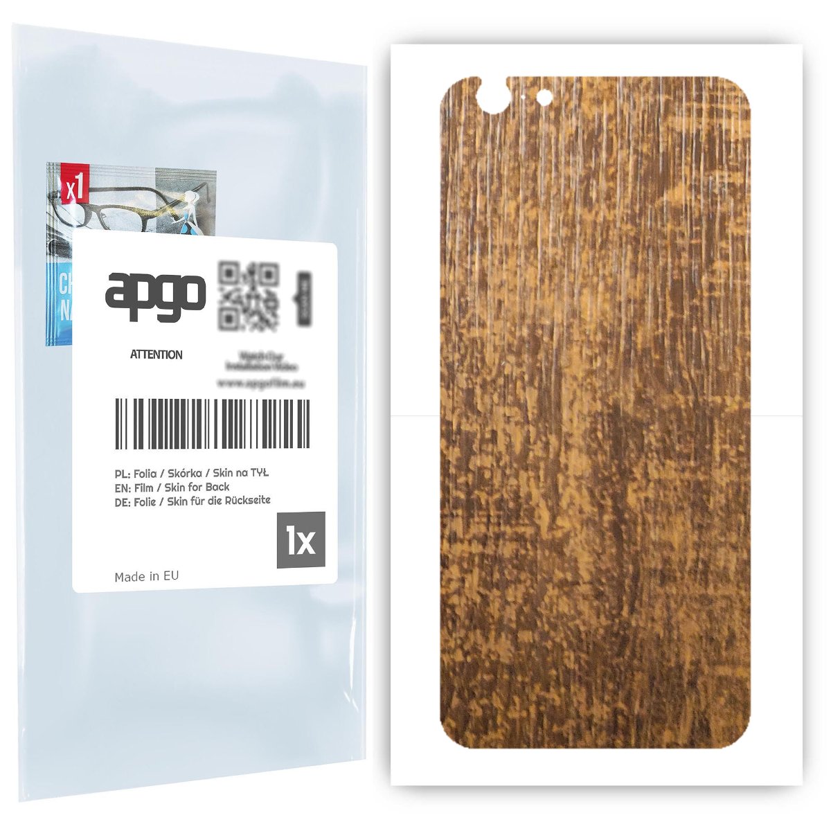 Folia naklejka skórka strukturalna na TYŁ do Apple iPhone 6s -  Drewno Dąb Stary - apgo SKINS