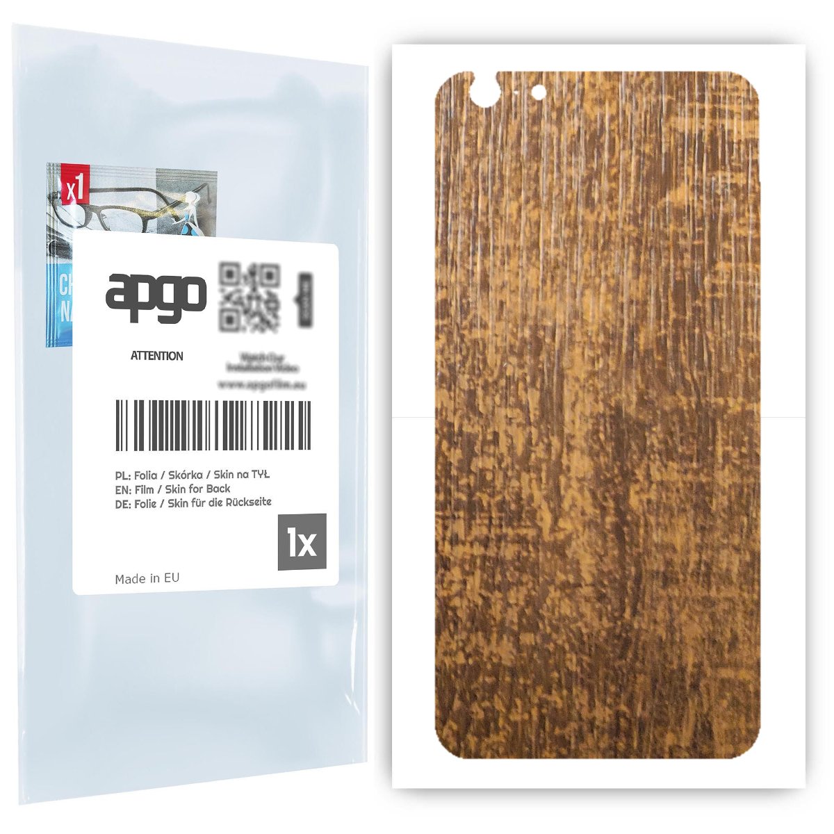 Folia naklejka skórka strukturalna na TYŁ do Apple iPhone 6s Plus -  Drewno Dąb Stary - apgo SKINS