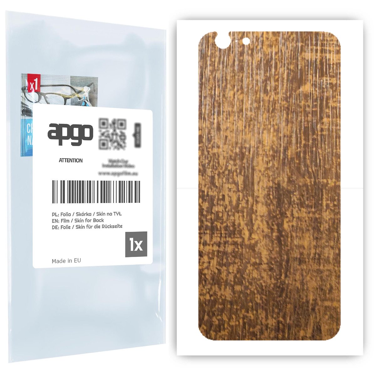 Folia naklejka skórka strukturalna na TYŁ do Apple iPhone 6 -  Drewno Dąb Stary - apgo SKINS