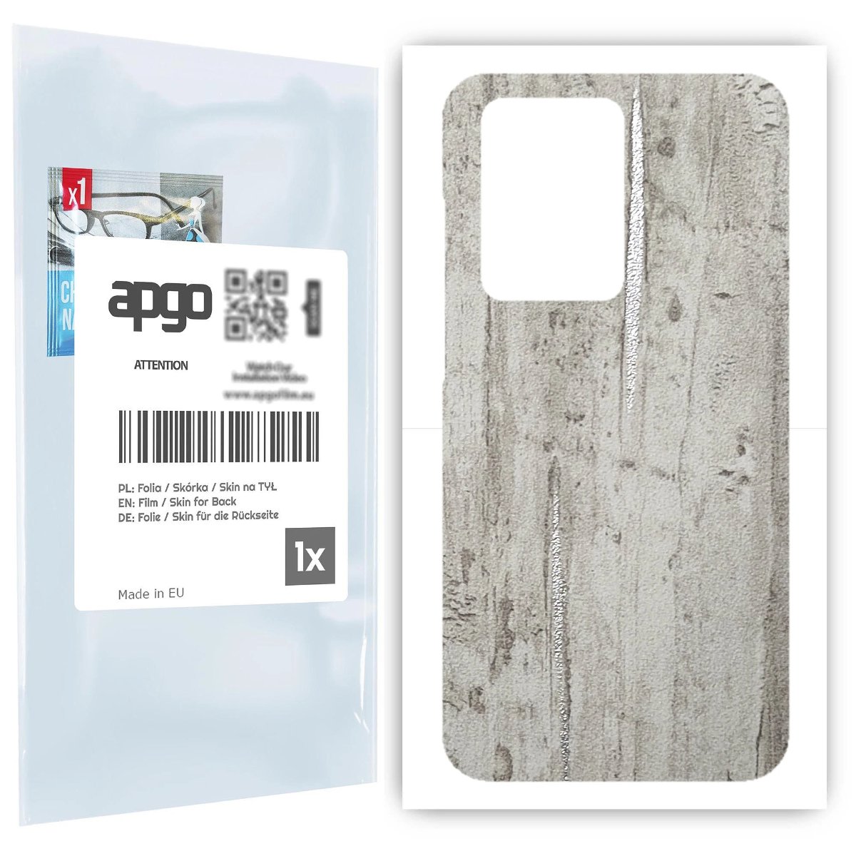 Folia naklejka skórka strukturalna na TYŁ do Samsung Galaxy S20+ 5G -  Beton Srebrne Paski - apgo SKINS