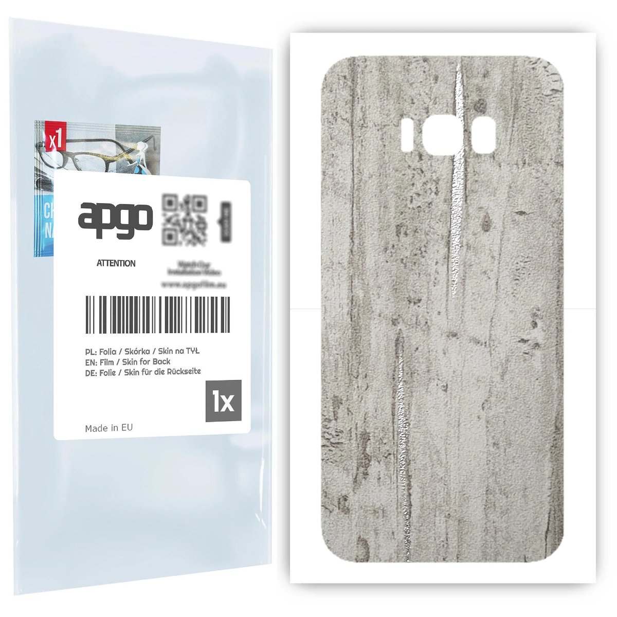 Folia naklejka skórka strukturalna na TYŁ do Samsung Galaxy S8+ -  Beton Srebrne Paski - apgo SKINS