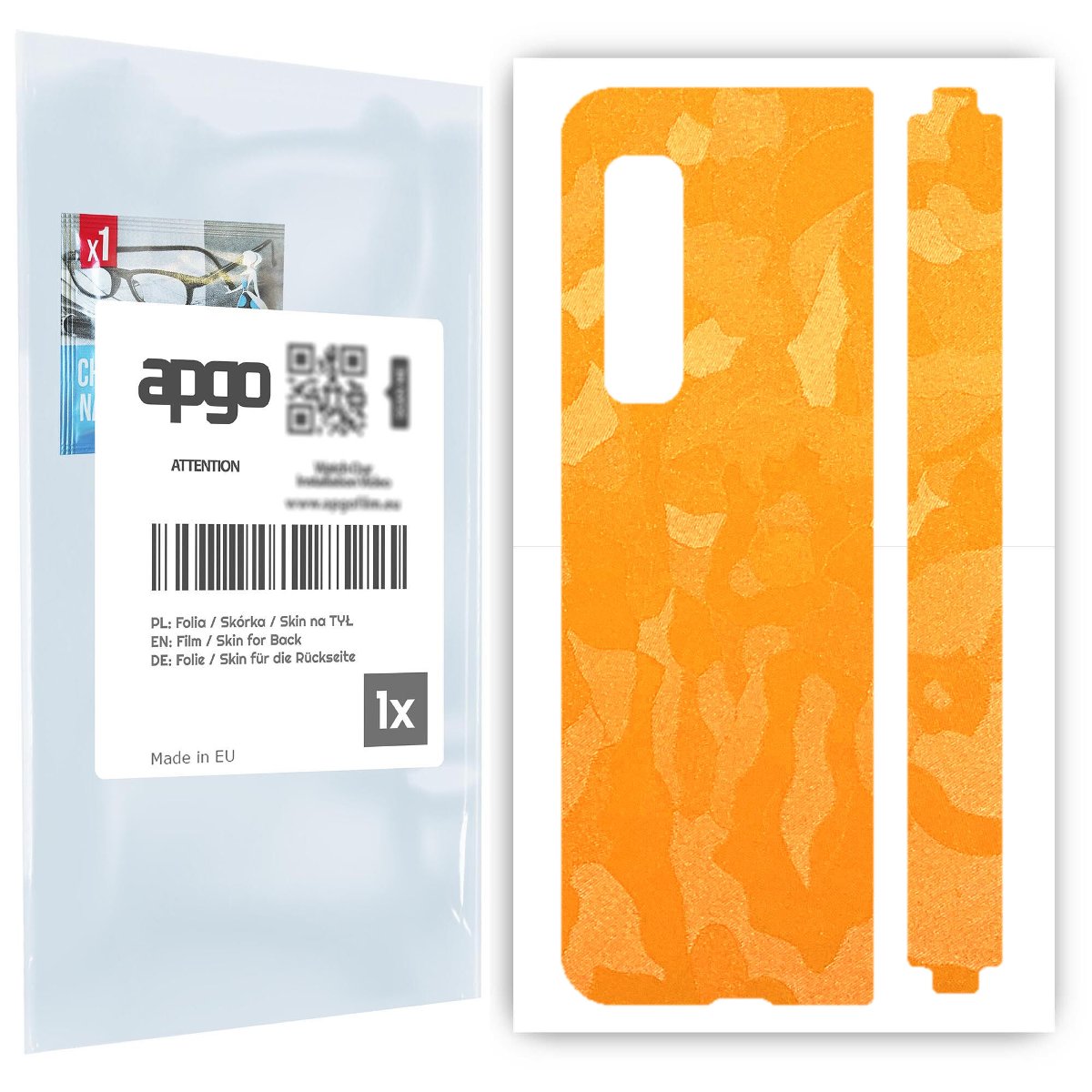 Folia naklejka skórka strukturalna na TYŁ do Samsung Galaxy Fold 5G -  Moro | Camo Żółty - apgo SKINS